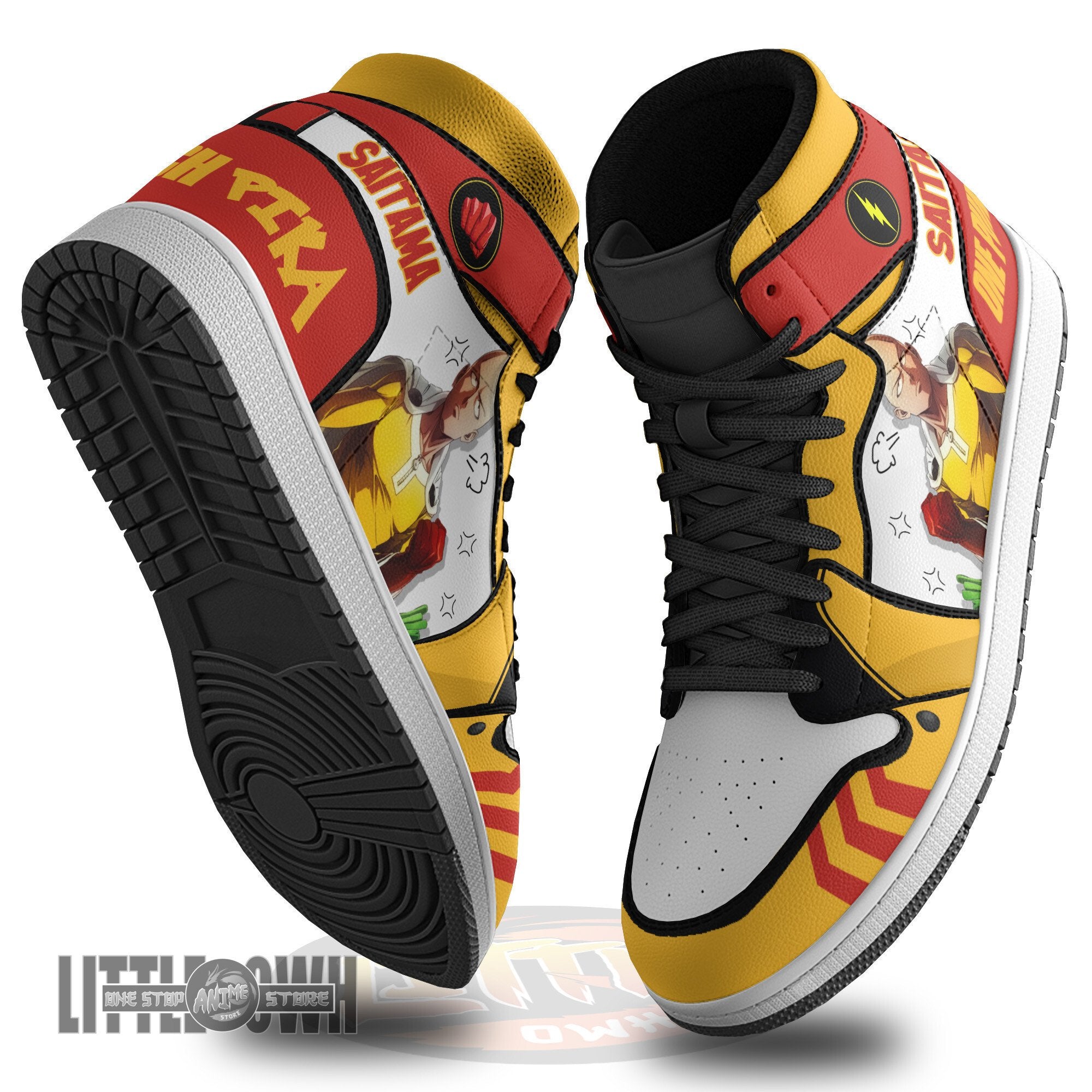 Ideafootwear Pikachu x Saitama AJ1 High Sneakers Shoes For Men And Women