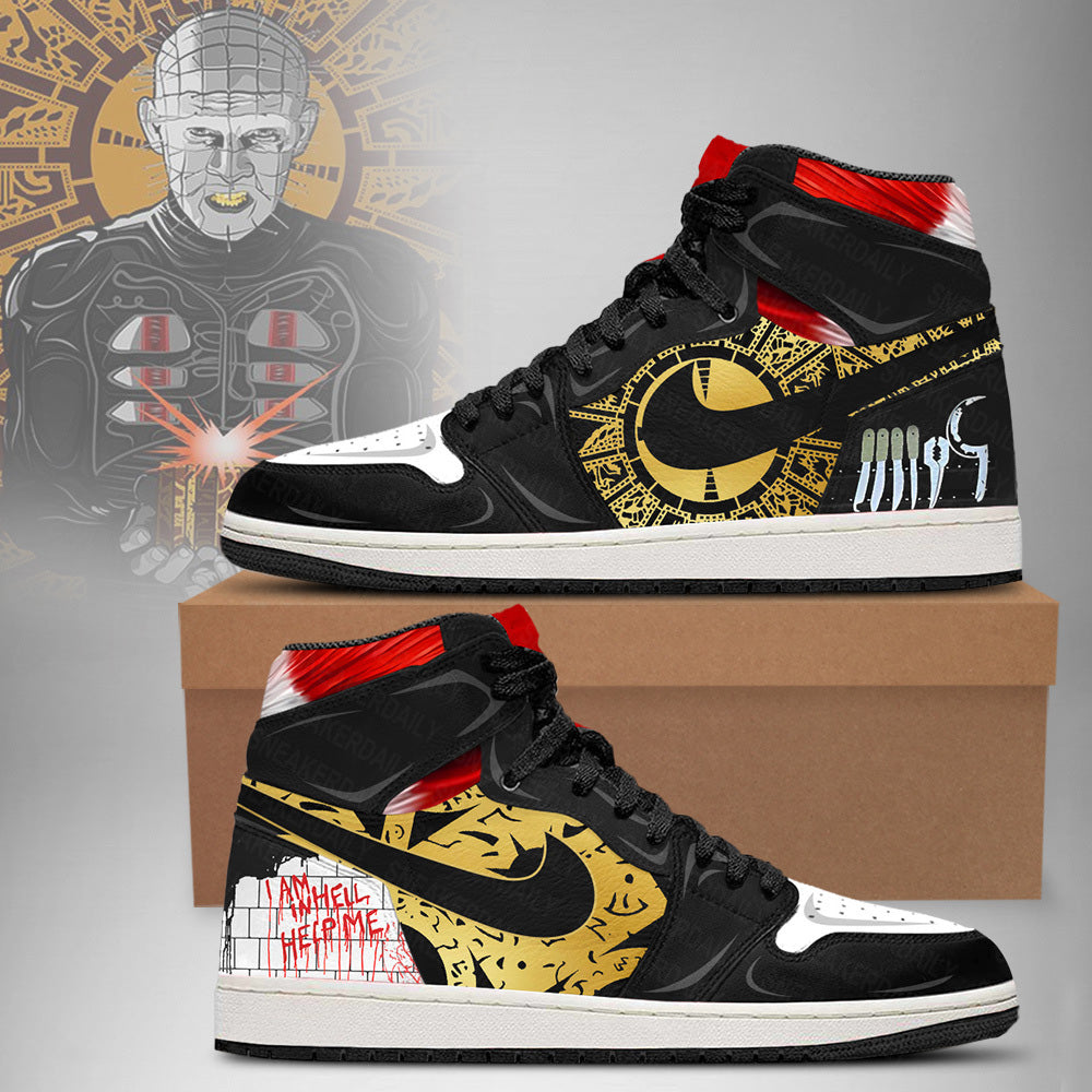 Ideafootwear Pinhead Halloween AJ1 High Sneakers Shoes For Men And Women