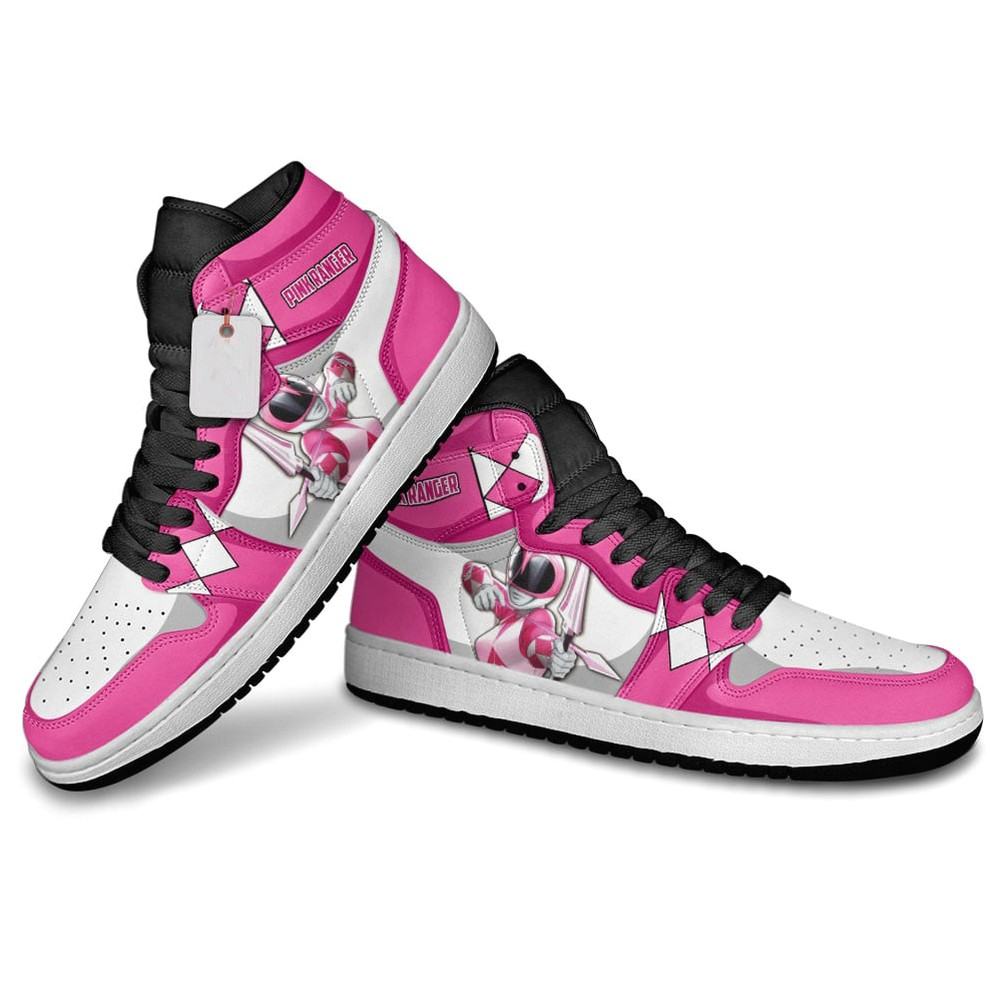 Ideafootwear Pink Ranger AJ1 High Sneakers Shoes For Men And Women