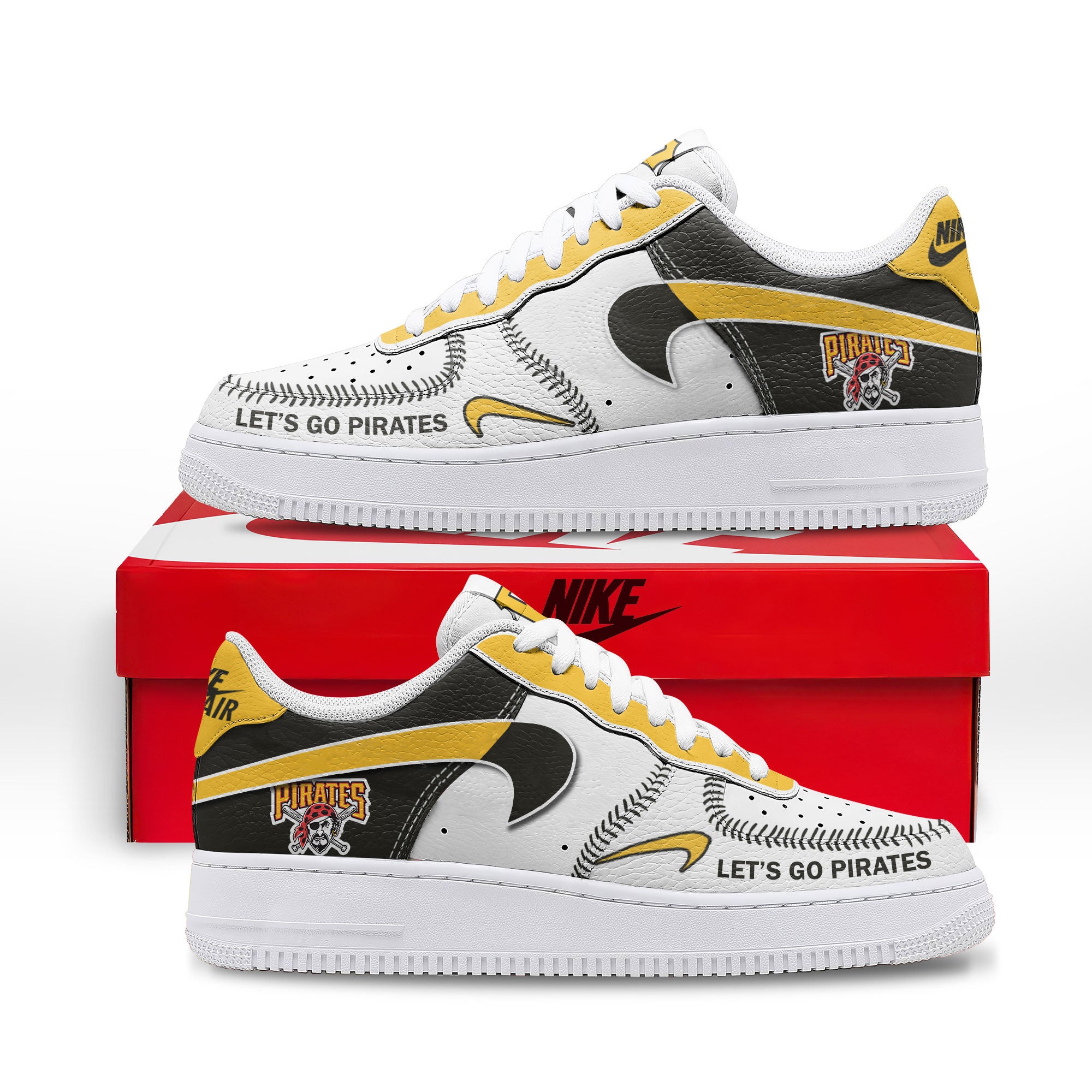 Ideafootwear Pittsburgh Pirates Air Low-Top Sneakers Shoes For Men And Women 2
