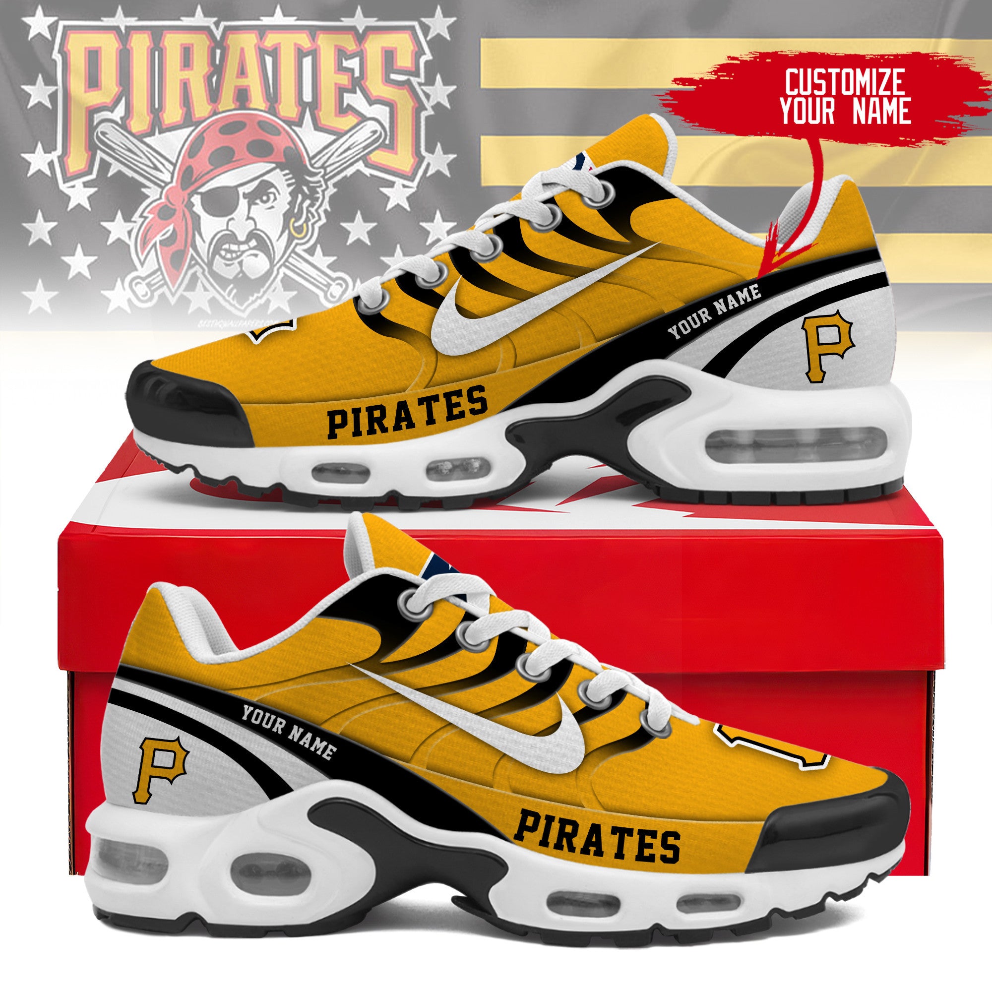 Ideafootwear Pittsburgh Pirates TN Shoes Sneakers For Men And Women