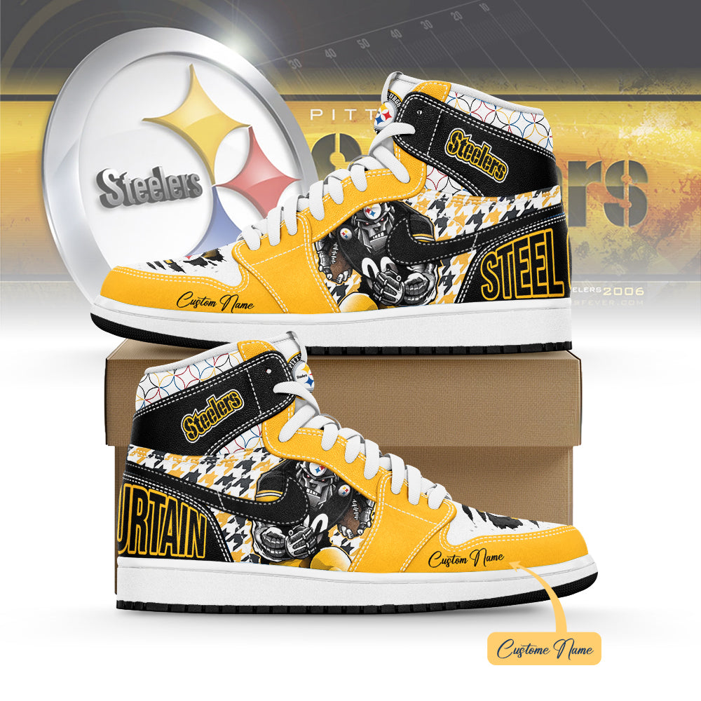 Ideafootwear Pittsburgh Steelers AJ1 High Sneakers Shoes For Men And Women
