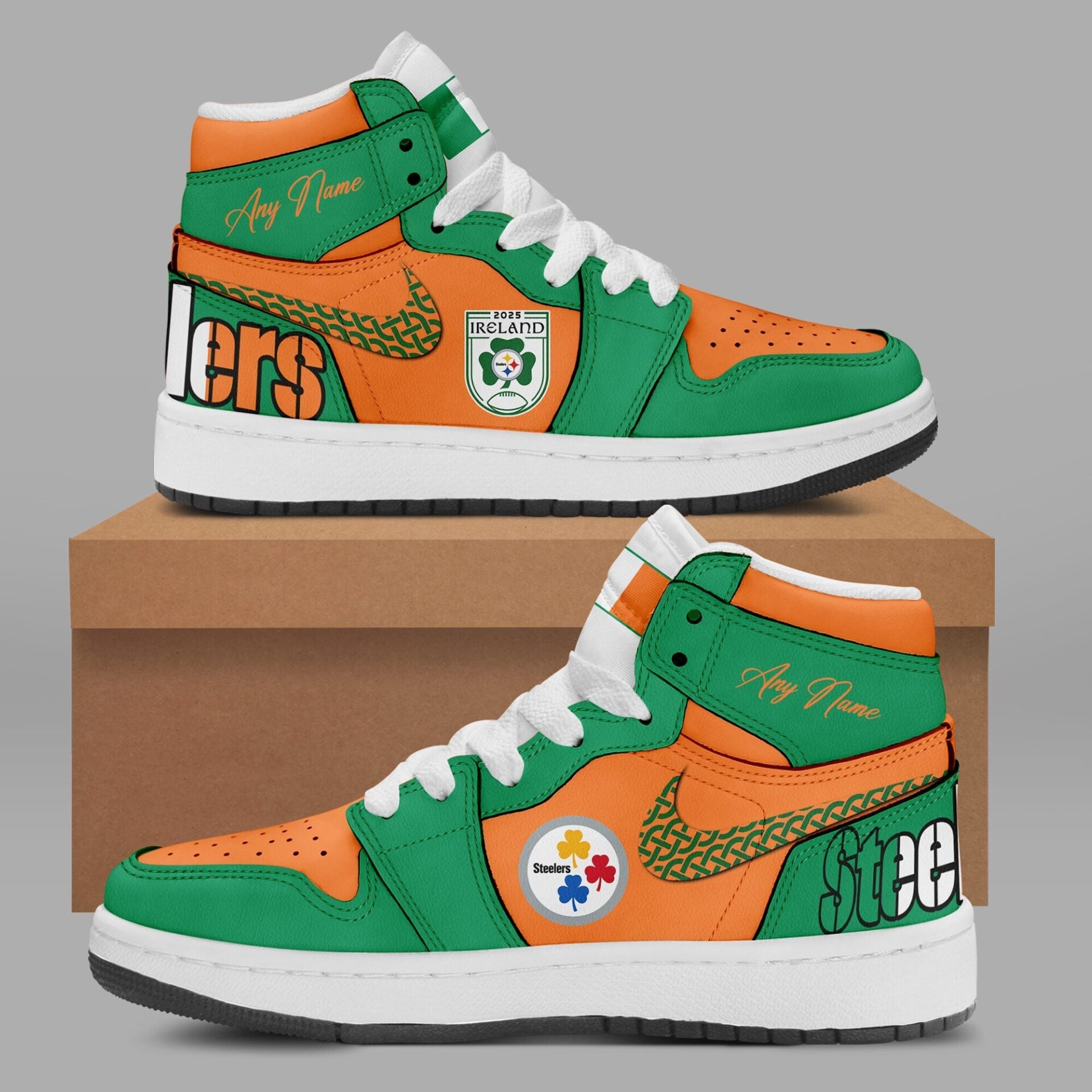 Ideafootwear Pittsburgh Steelers AJ1 High Sneakers Shoes For Men And Women