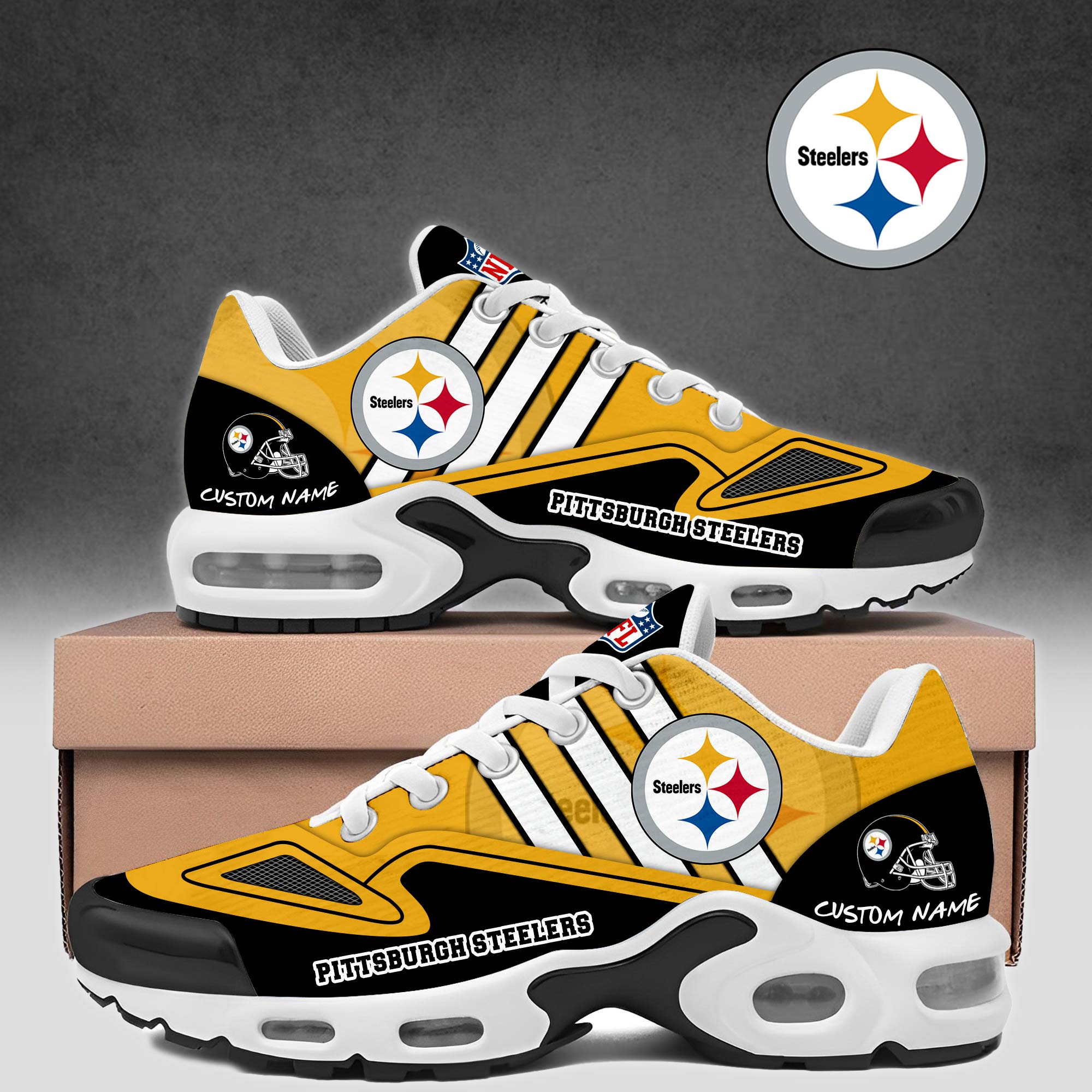 Ideafootwear Pittsburgh Steelers TN Shoes Sneakers For Men And Women