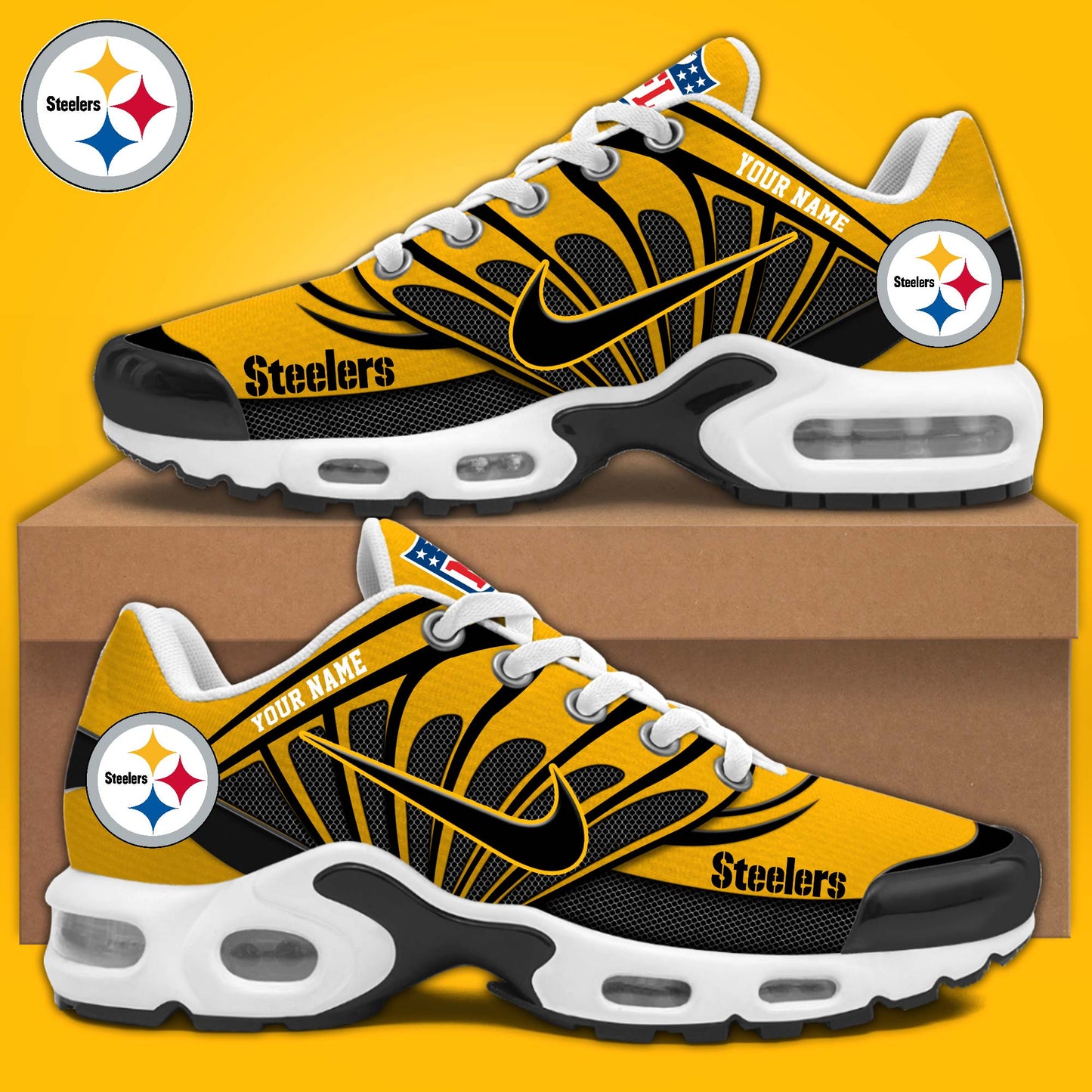 Ideafootwear Pittsburgh Steelers TN Shoes Sneakers For Men And Women
