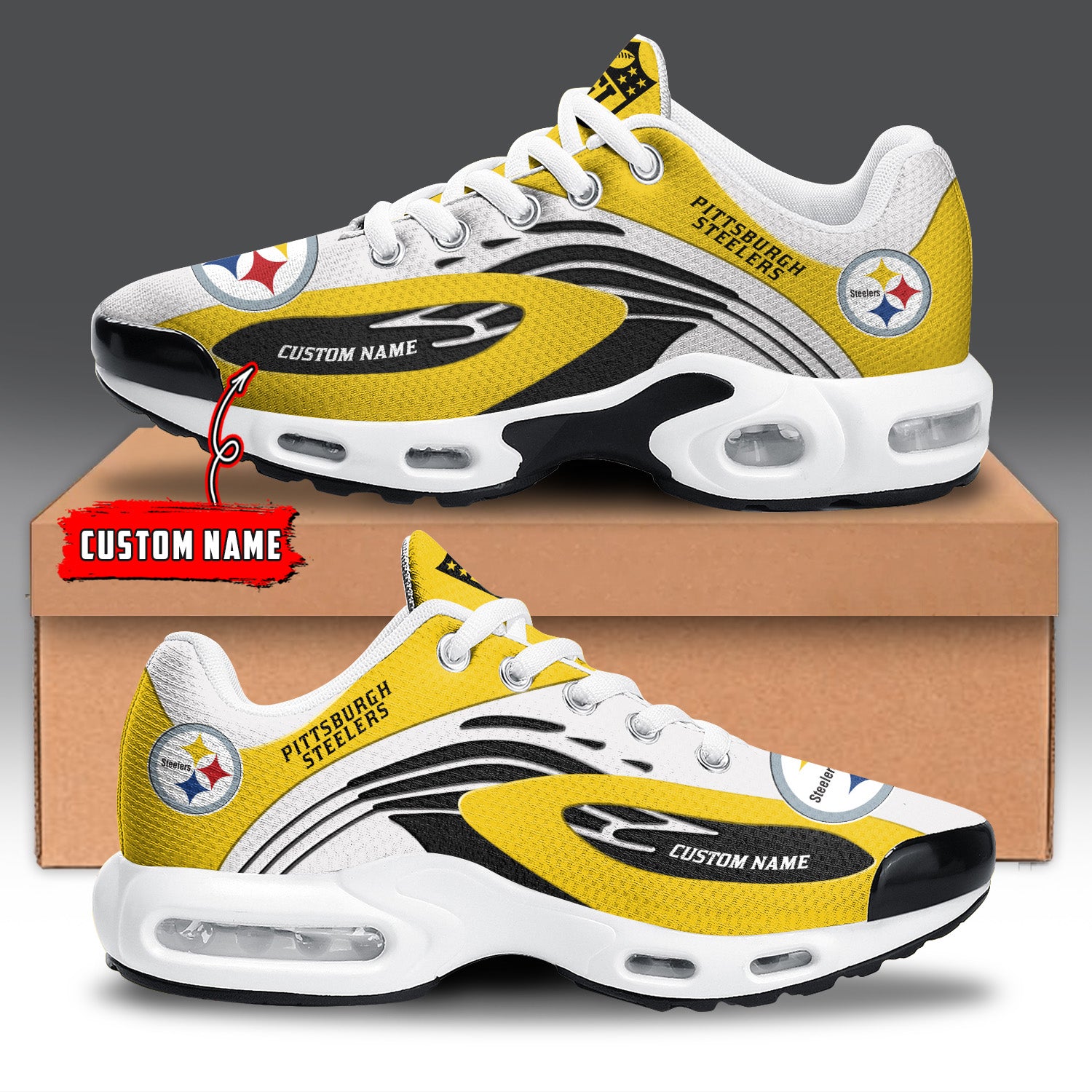 Ideafootwear Pittsburgh Steelers TN Shoes Sneakers For Men And Women