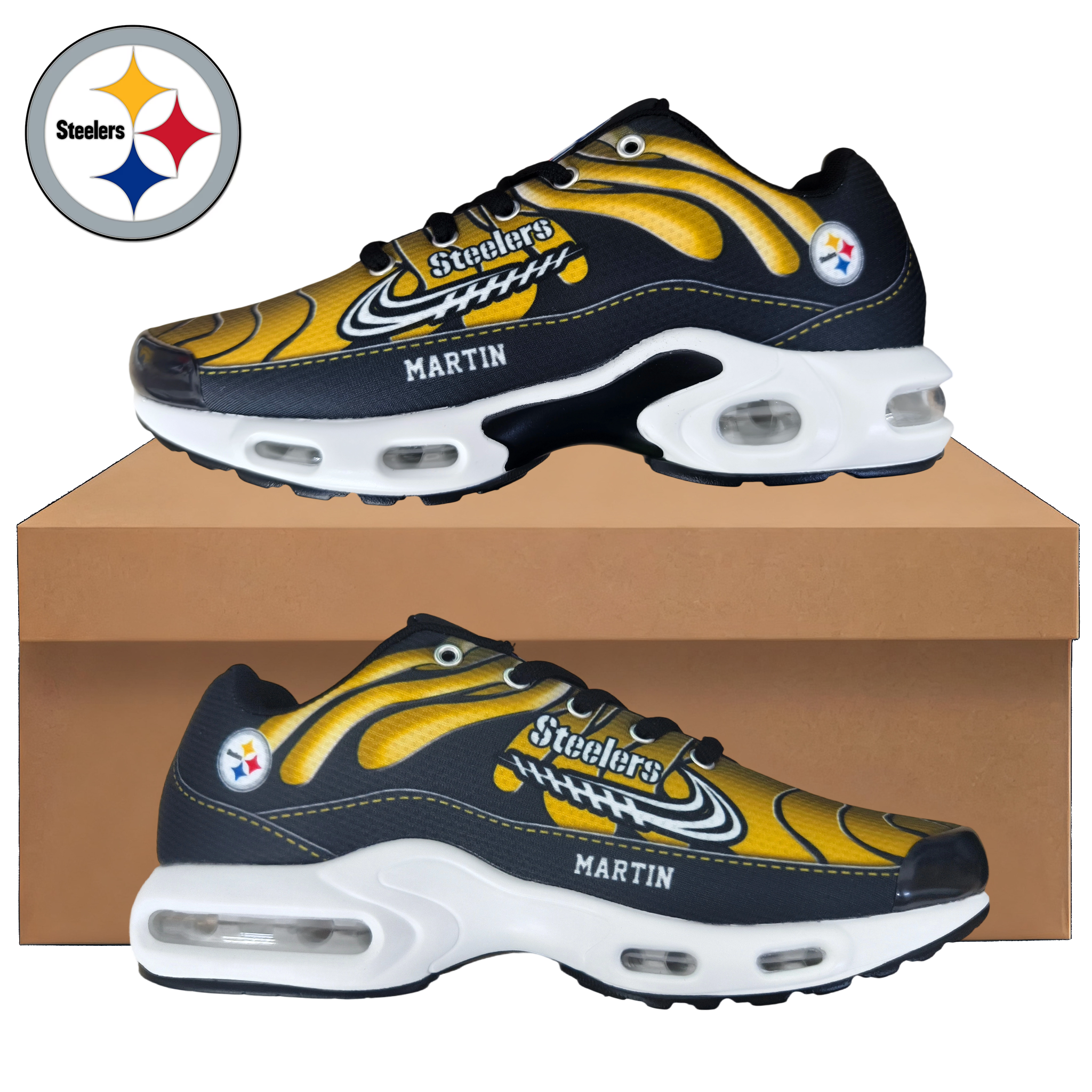 Ideafootwear Pittsburgh Steelers TN Shoes Sneakers For Men And Women