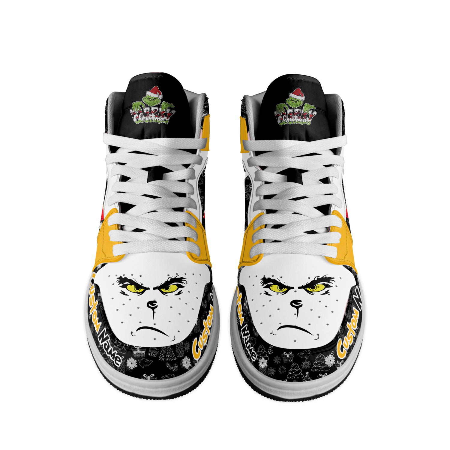 Ideafootwear Pittsburgh Steelers x The Grinch x Christmas AJ1 High Sneakers Shoes For Men And Women