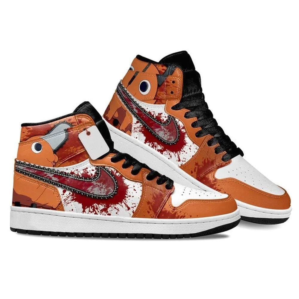 Ideafootwear Pochita Chainsaw man AJ1 High Sneakers Shoes For Men And Women