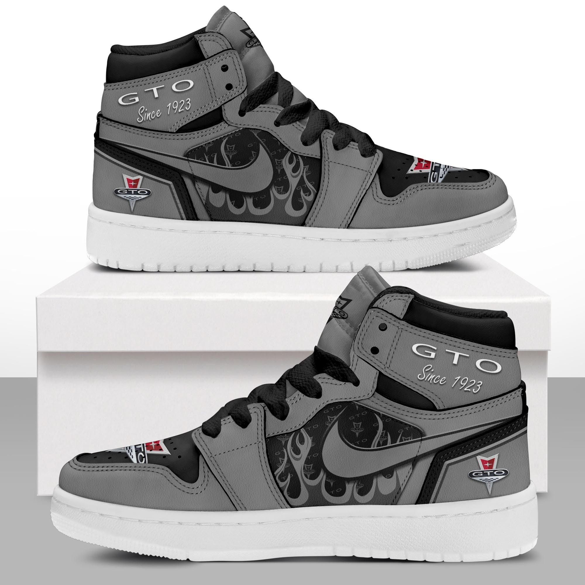 Ideafootwear Pontiac GTO AJ1 High Sneakers Shoes For Men And Women