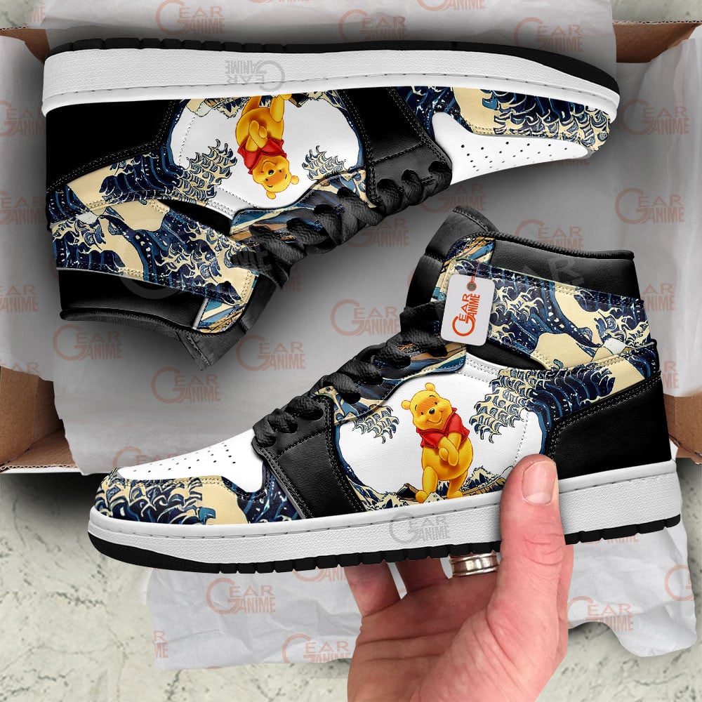 Ideafootwear Pooh AJ1 High Sneakers Shoes For Men And Women