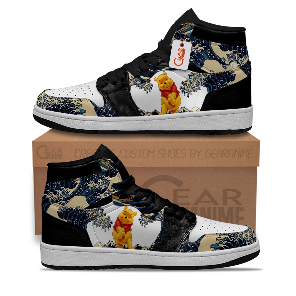 Ideafootwear Pooh AJ1 High Sneakers Shoes For Men And Women