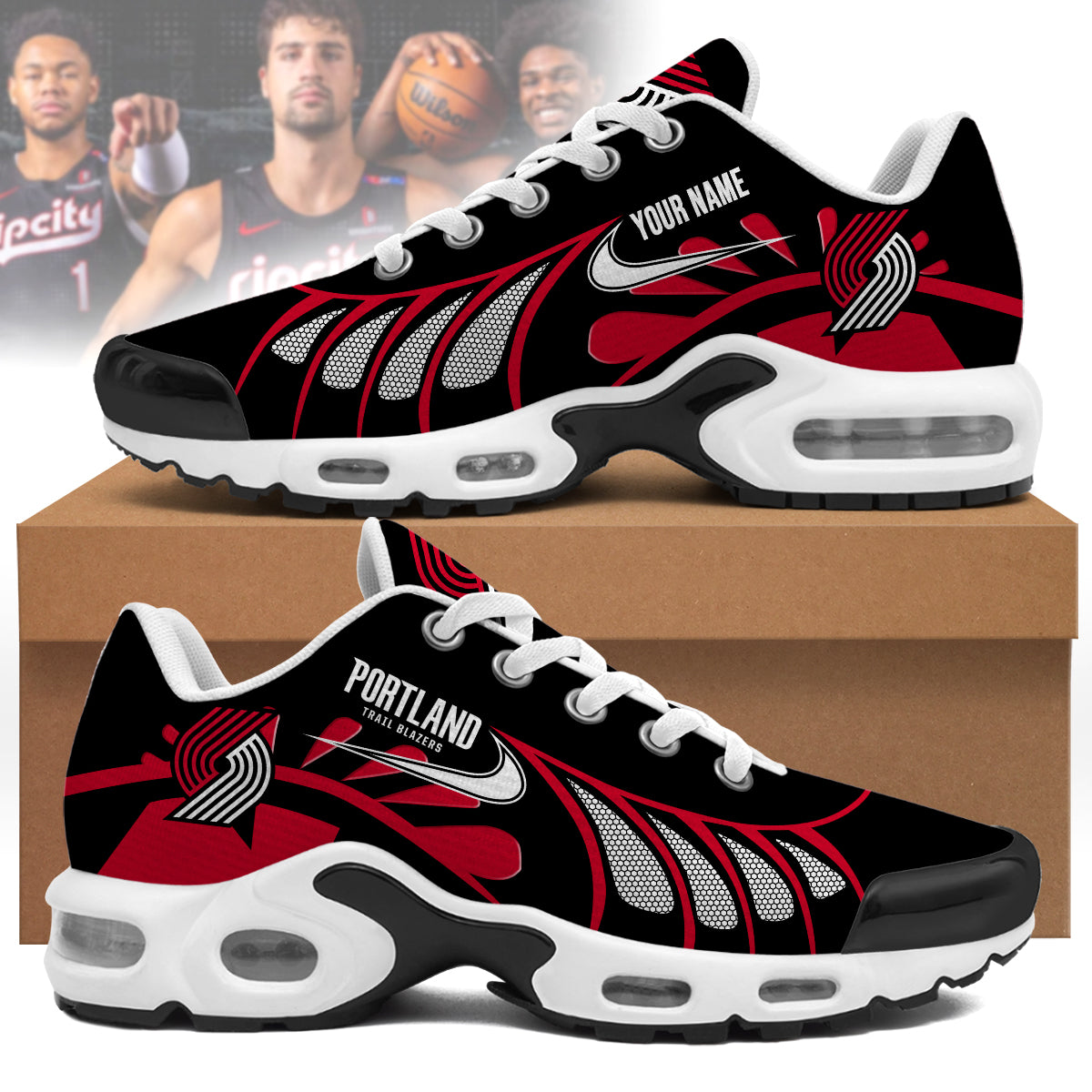 Ideafootwear Portland Trail Blazers TN Shoes Sneakers For Men And Women