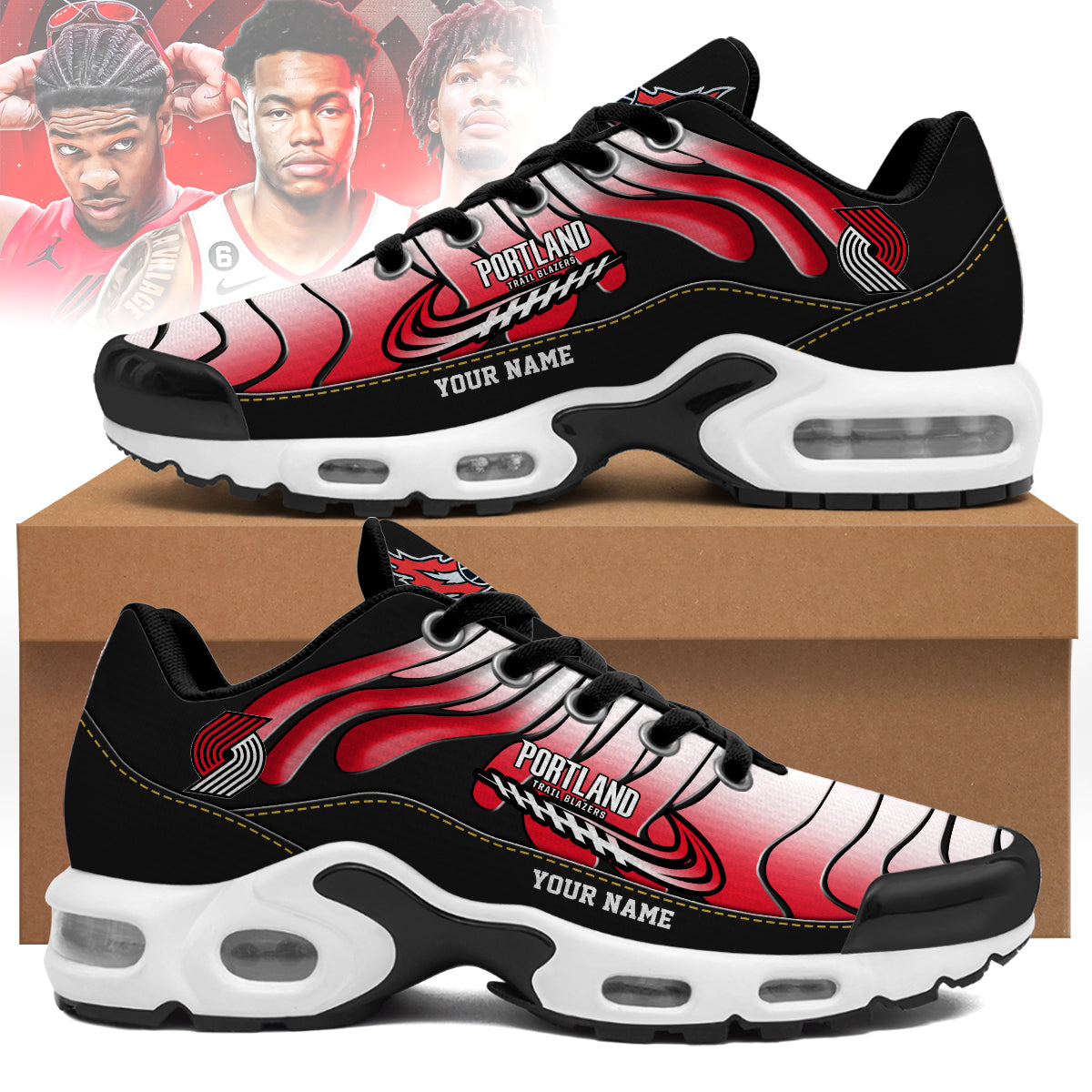 Ideafootwear Portland Trail Blazers TN Shoes Sneakers For Men And Women