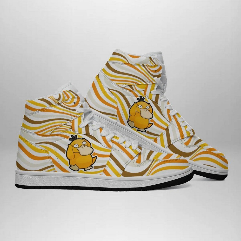 Ideafootwear Psyduck Trippy Pokemon AJ1 High Sneakers Shoes For Men And Women