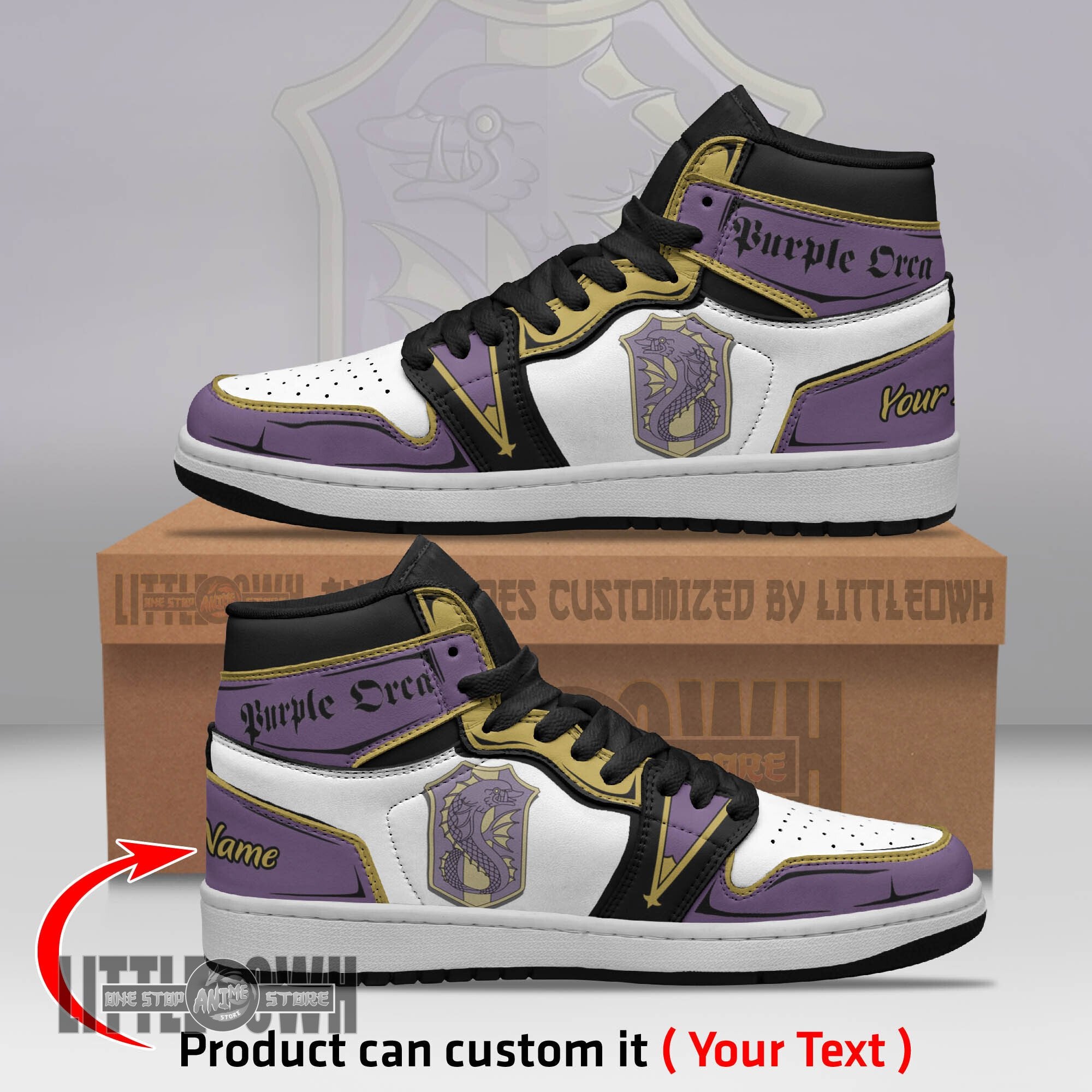 Ideafootwear Purple Orca AJ1 High Sneakers Shoes For Men And Women