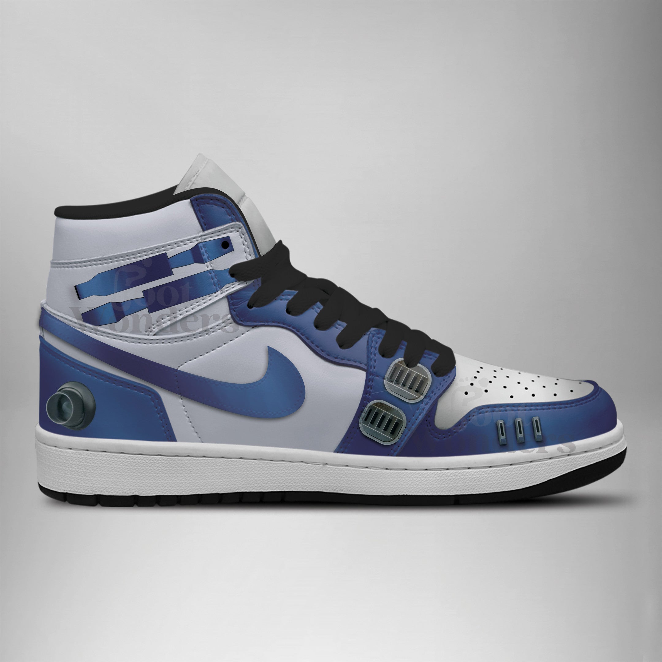 Ideafootwear R2D2 and C-3PO AJ1 High Sneakers Shoes For Men And Women