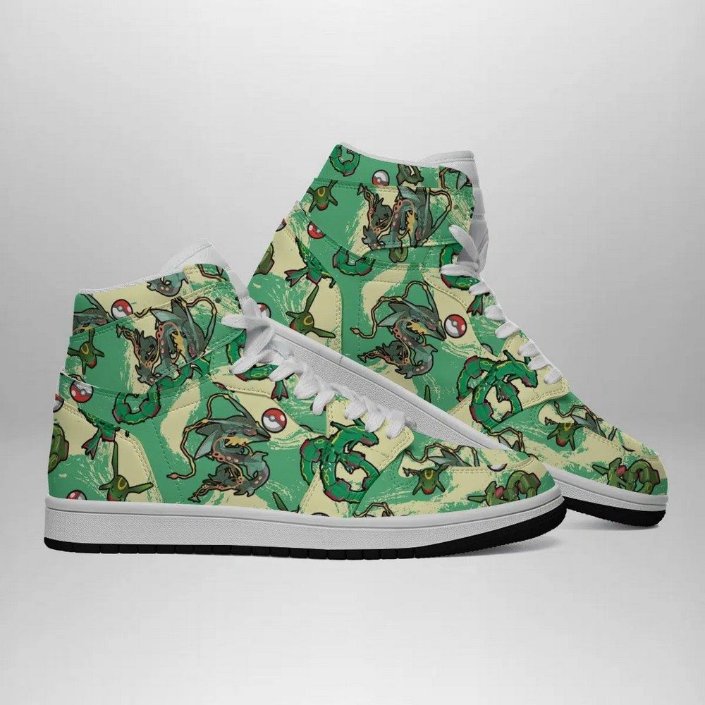 Ideafootwear Rayquaza Pattern Pokemon AJ1 High Sneakers Shoes For Men And Women