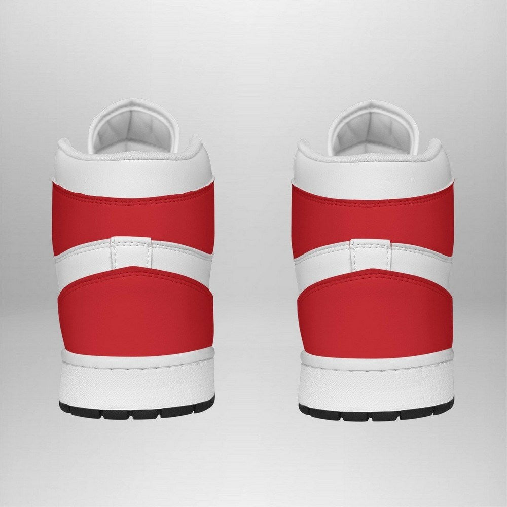 Ideafootwear Red Ranger Mighty Morphin Power Rangers AJ1 High Sneakers Shoes For Men And Women