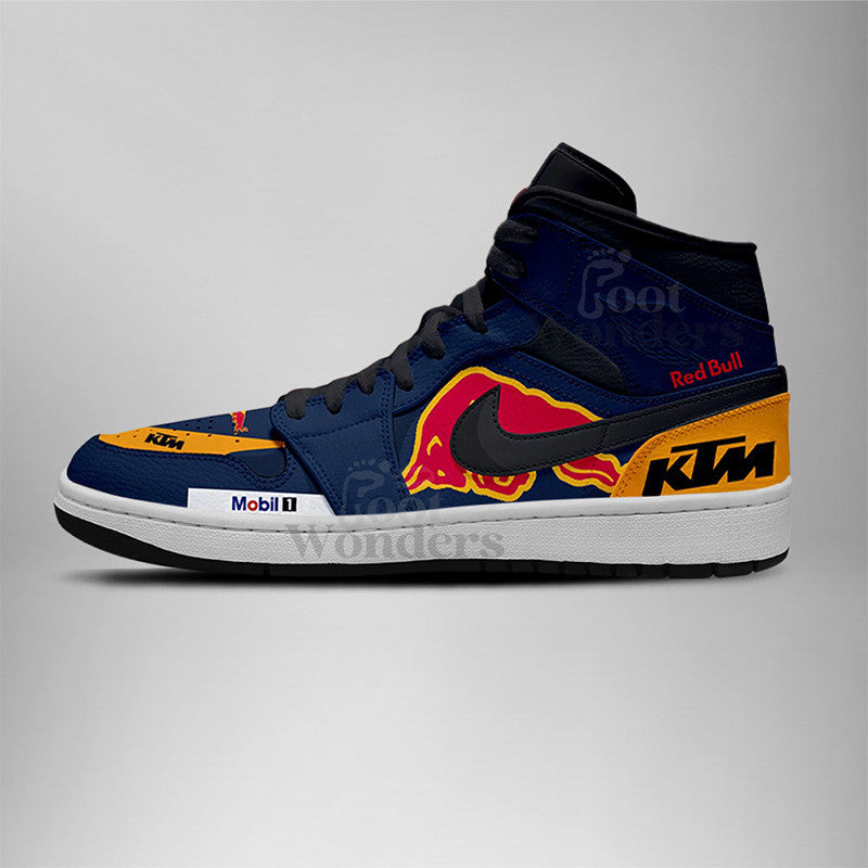 Ideafootwear Redbull KTM AJ1 High Sneakers Shoes For Men And Women