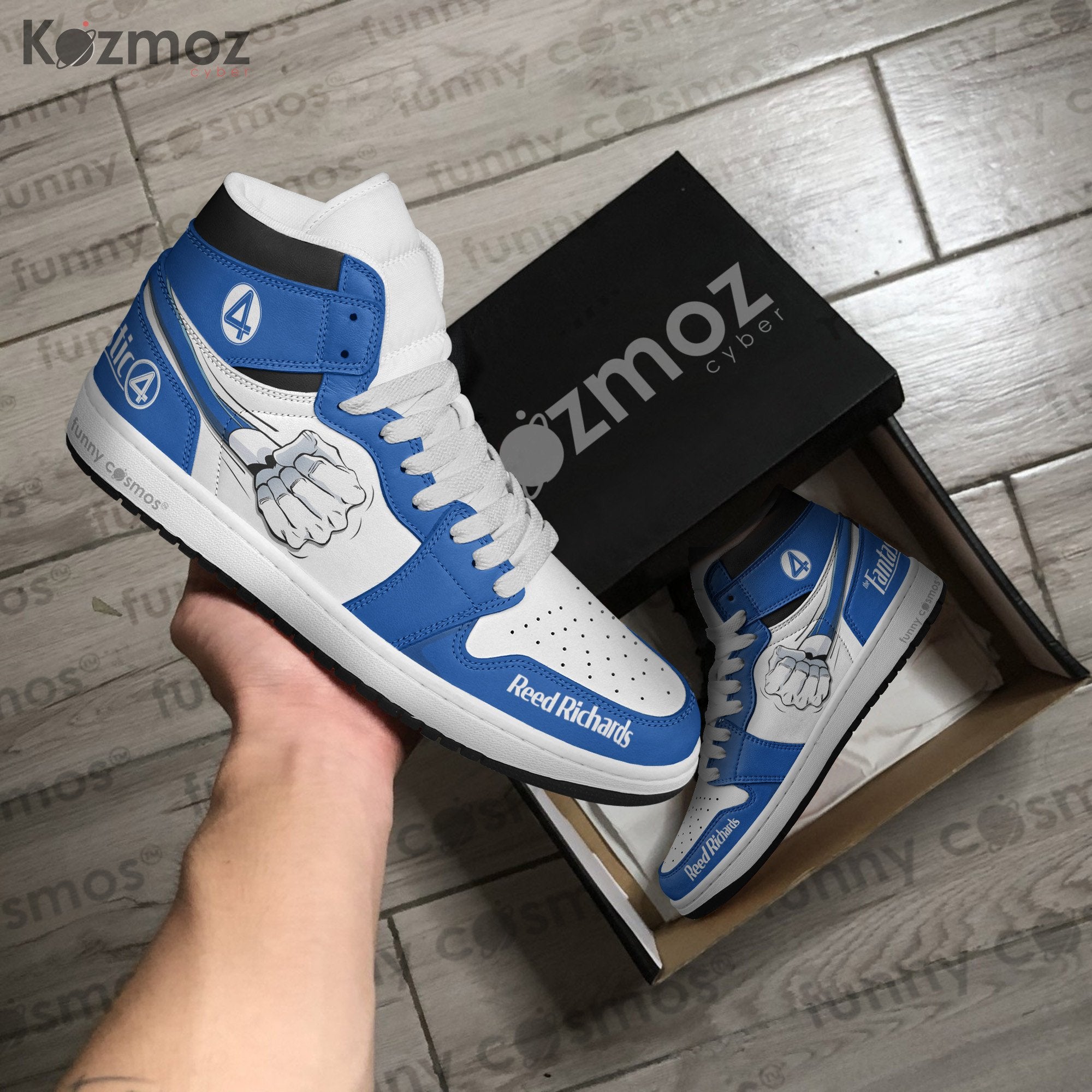 Ideafootwear Reed Richards AJ1 High Sneakers Shoes For Men And Women
