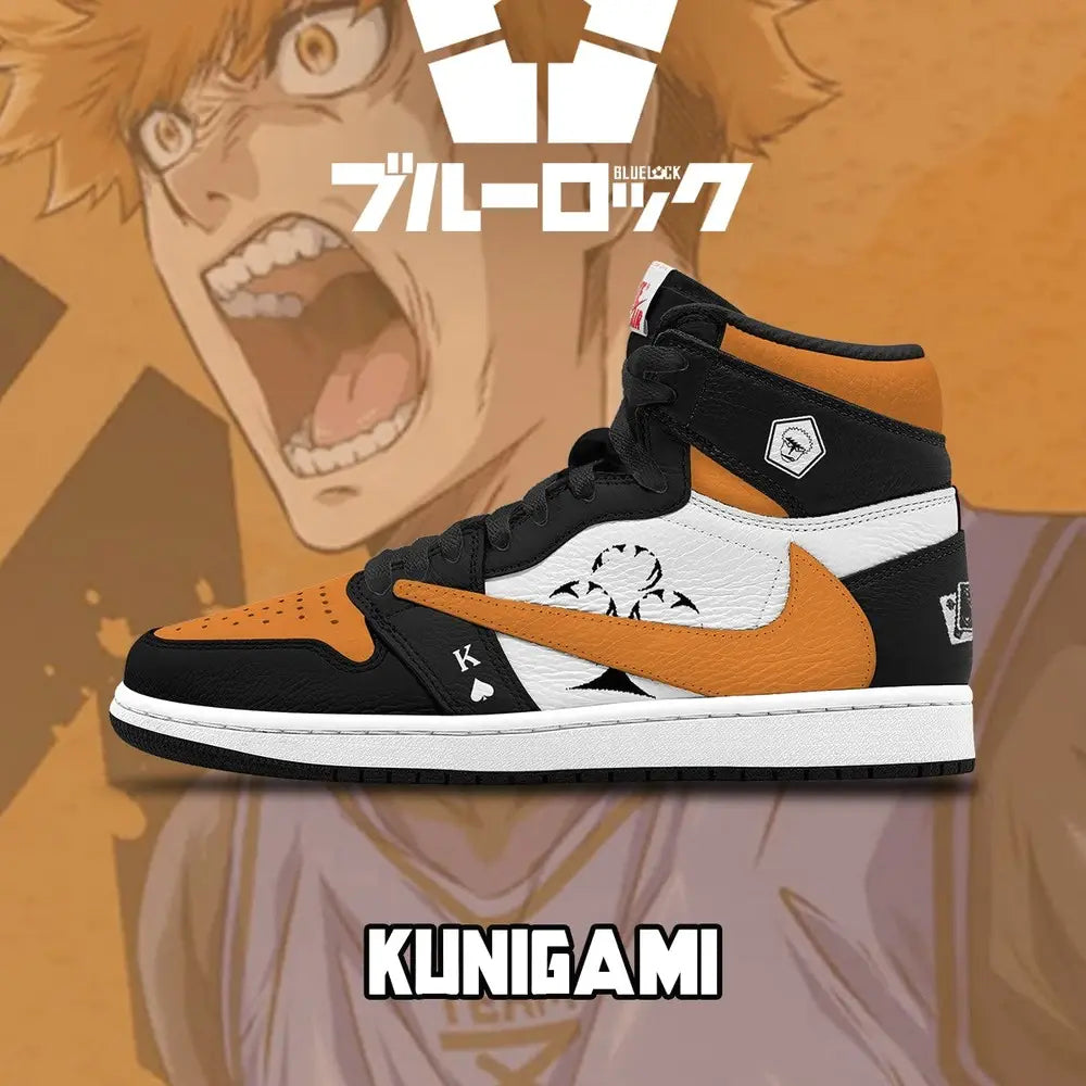 Ideafootwear Rensuke Kunigami V.2 Blue Lock  AJ1 High Sneakers Shoes For Men And Women
