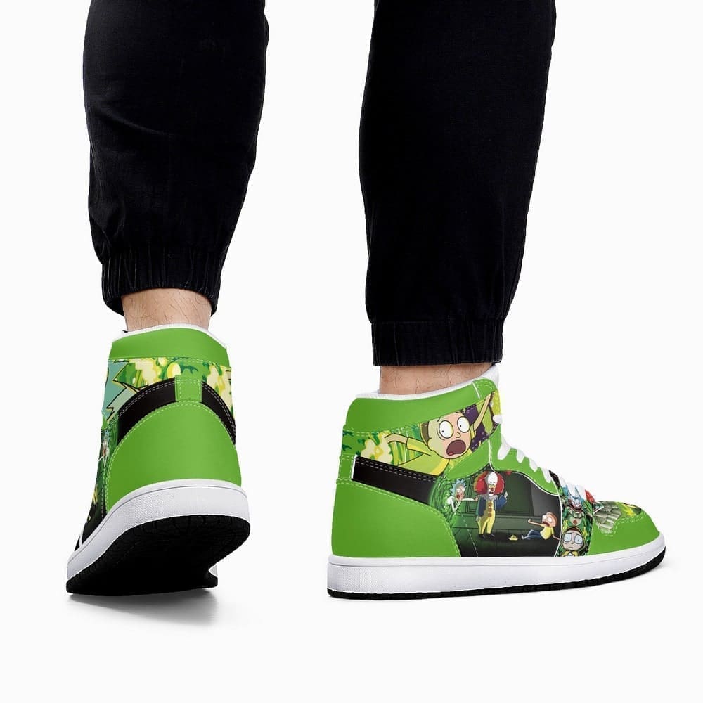Ideafootwear Rick and Morty AJ1 High Sneakers Shoes For Men And Women
