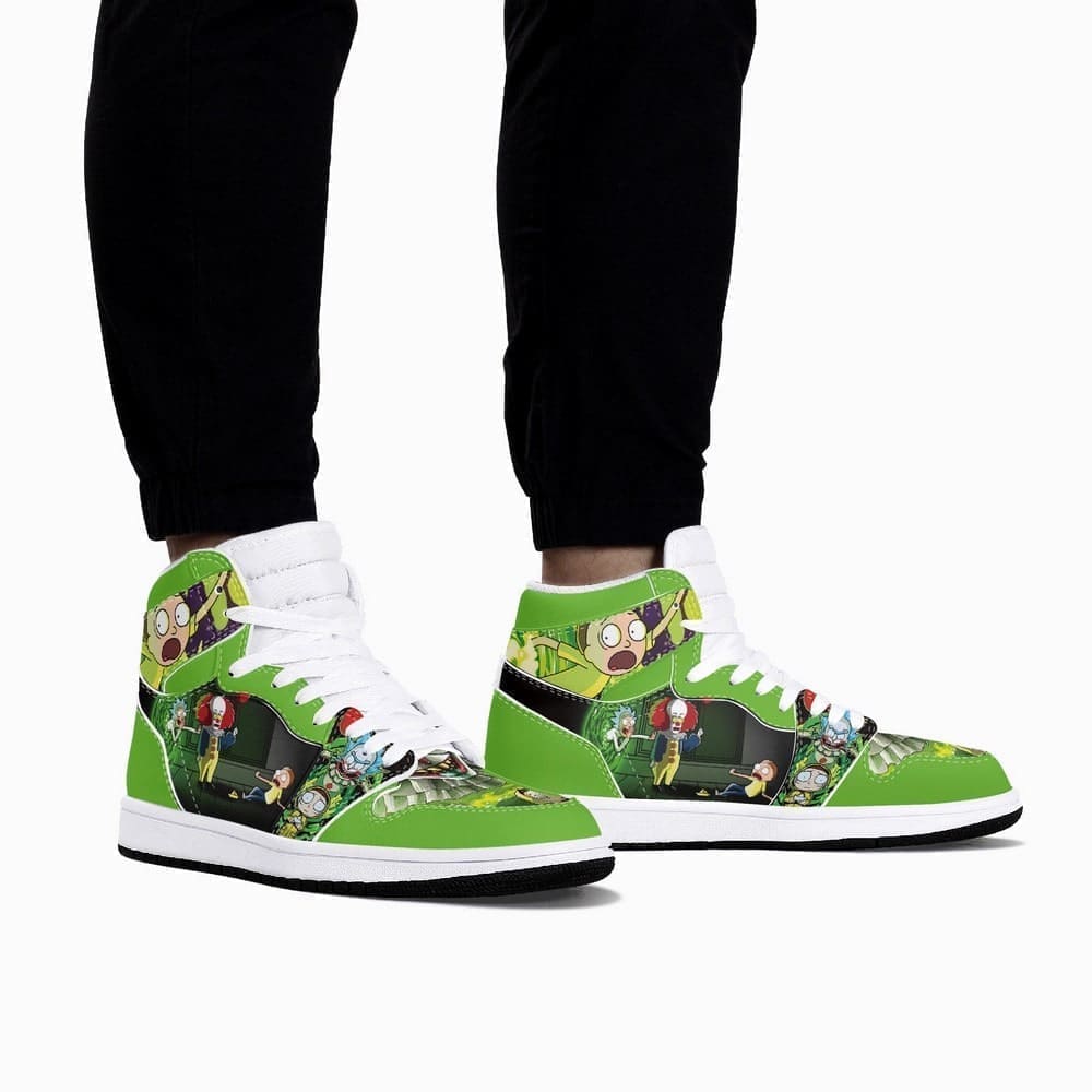 Ideafootwear Rick and Morty AJ1 High Sneakers Shoes For Men And Women