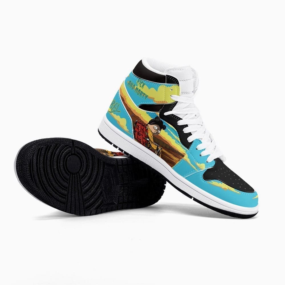 Ideafootwear Rick and Morty Crossover Breaking Bad AJ1 High Sneakers Shoes For Men And Women