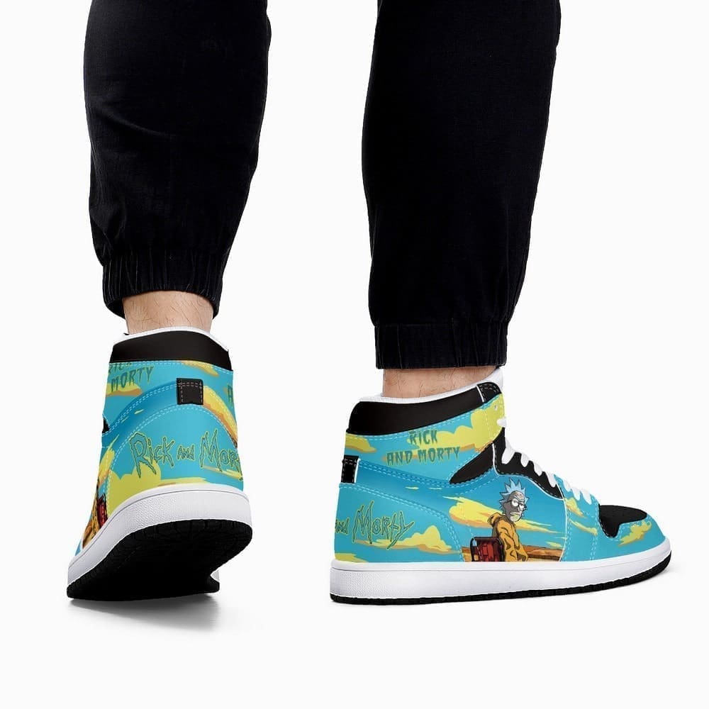 Ideafootwear Rick and Morty Crossover Breaking Bad AJ1 High Sneakers Shoes For Men And Women