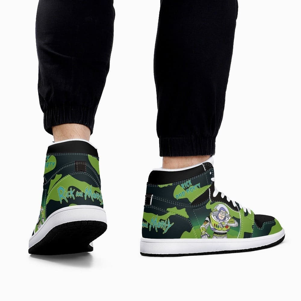 Ideafootwear Rick and Morty Crossover Toy Story AJ1 High Sneakers Shoes For Men And Women