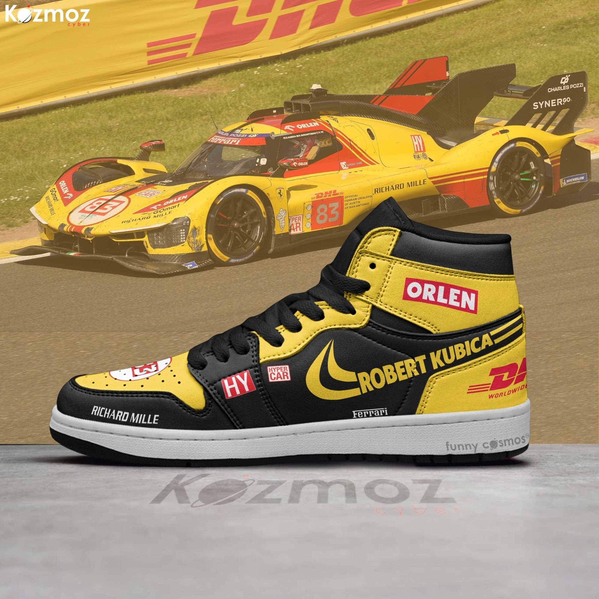 Ideafootwear Robert Kubica AJ1 High Sneakers Shoes For Men And Women