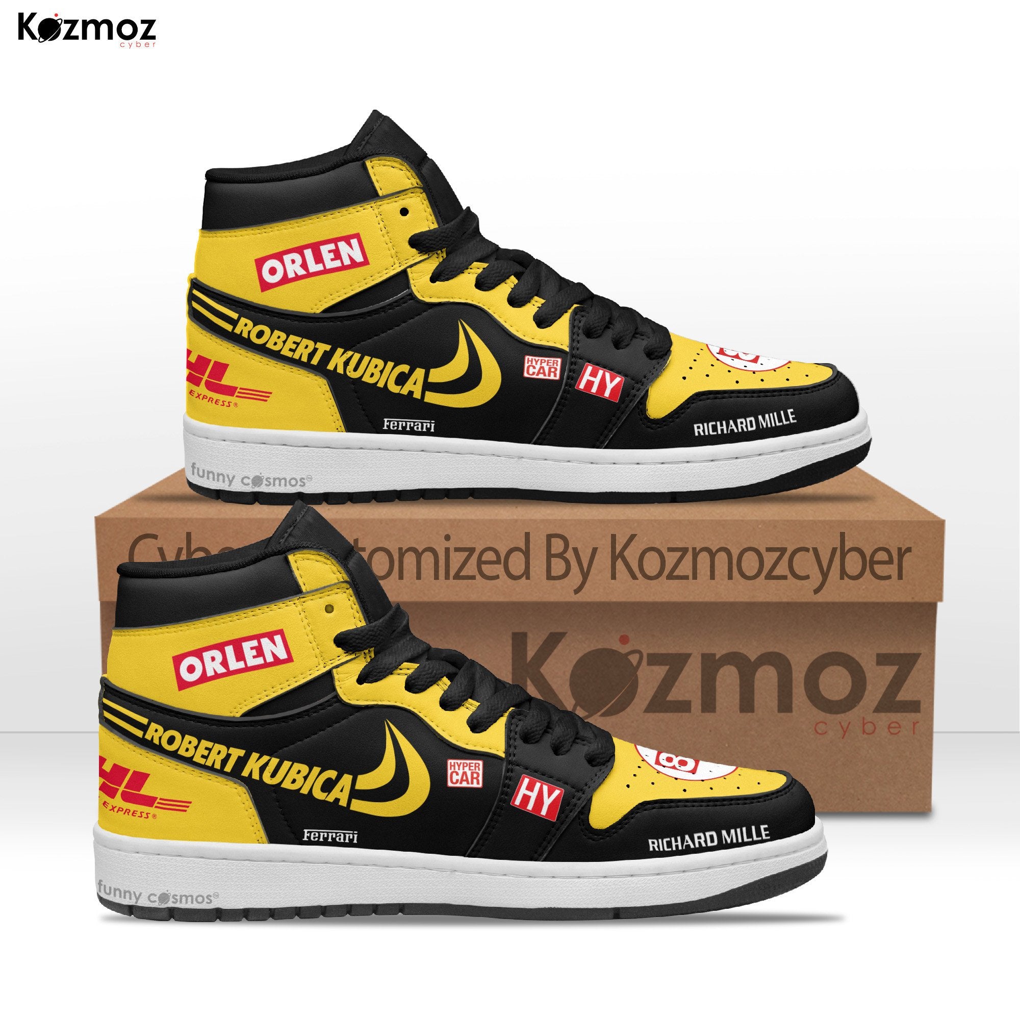 Ideafootwear Robert Kubica AJ1 High Sneakers Shoes For Men And Women