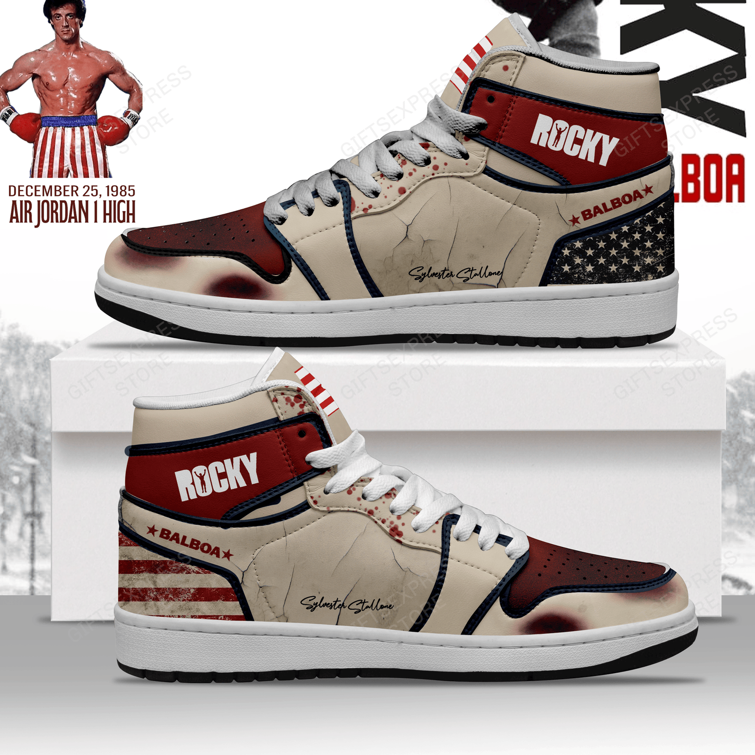 Ideafootwear Rocky Balboa AJ1 High Sneakers Shoes For Men And Women