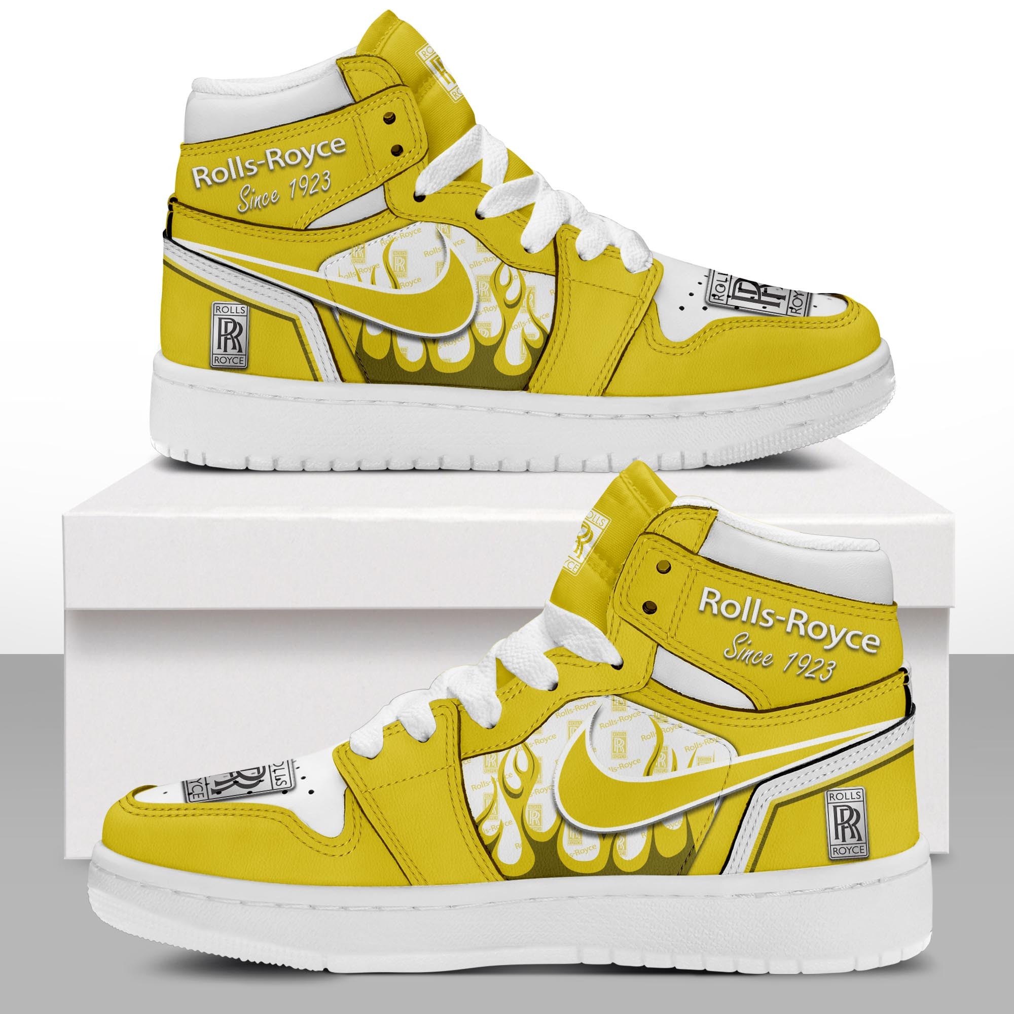 Ideafootwear Rolls Royce AJ1 High Sneakers Shoes For Men And Women
