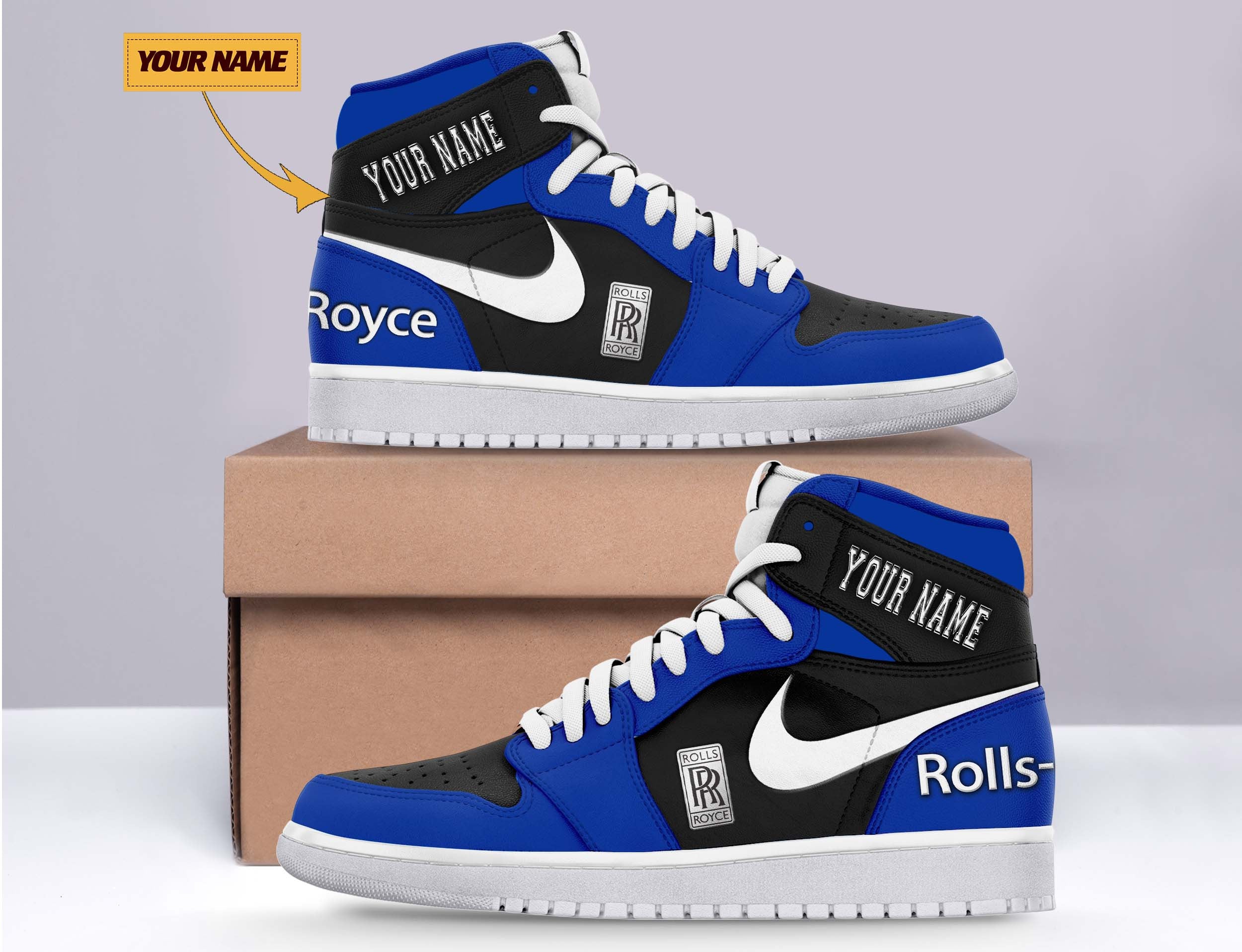 Ideafootwear Rolls Royce AJ1 High Sneakers Shoes For Men And Women