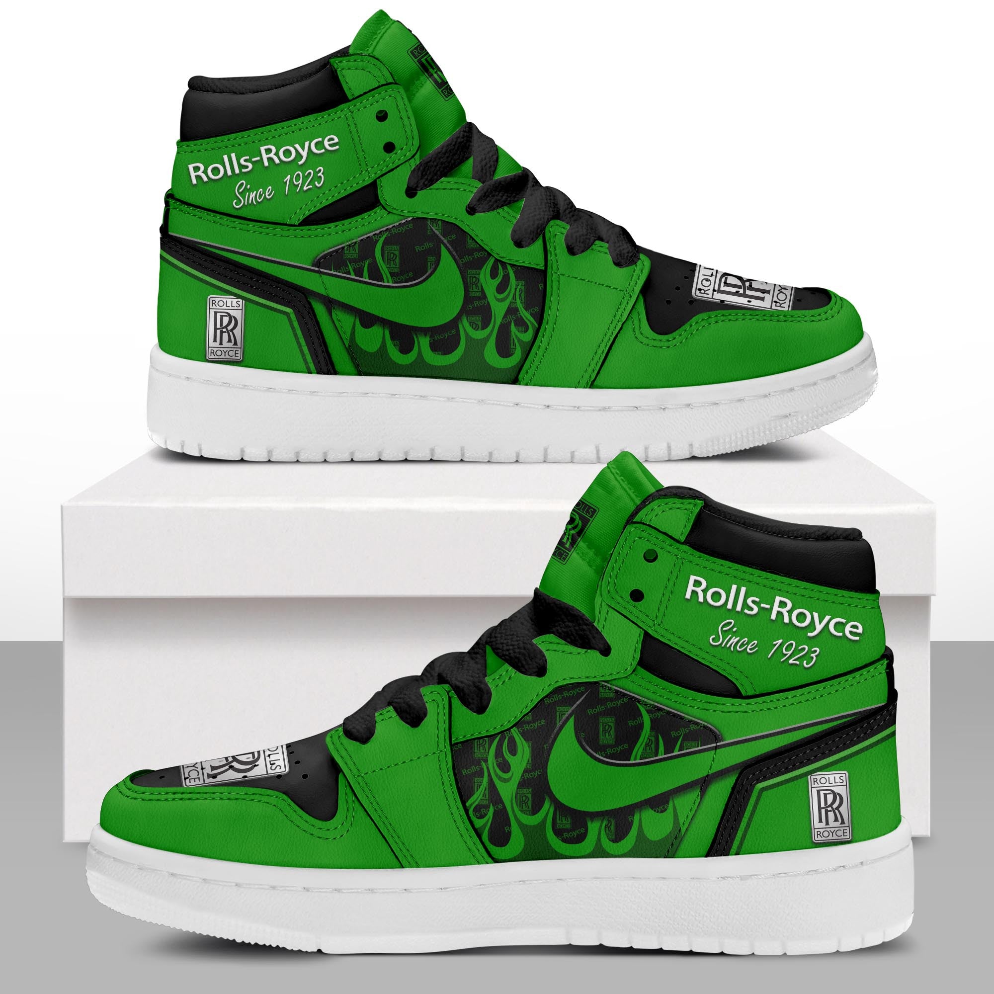 Ideafootwear Rolls Royce AJ1 High Sneakers Shoes For Men And Women