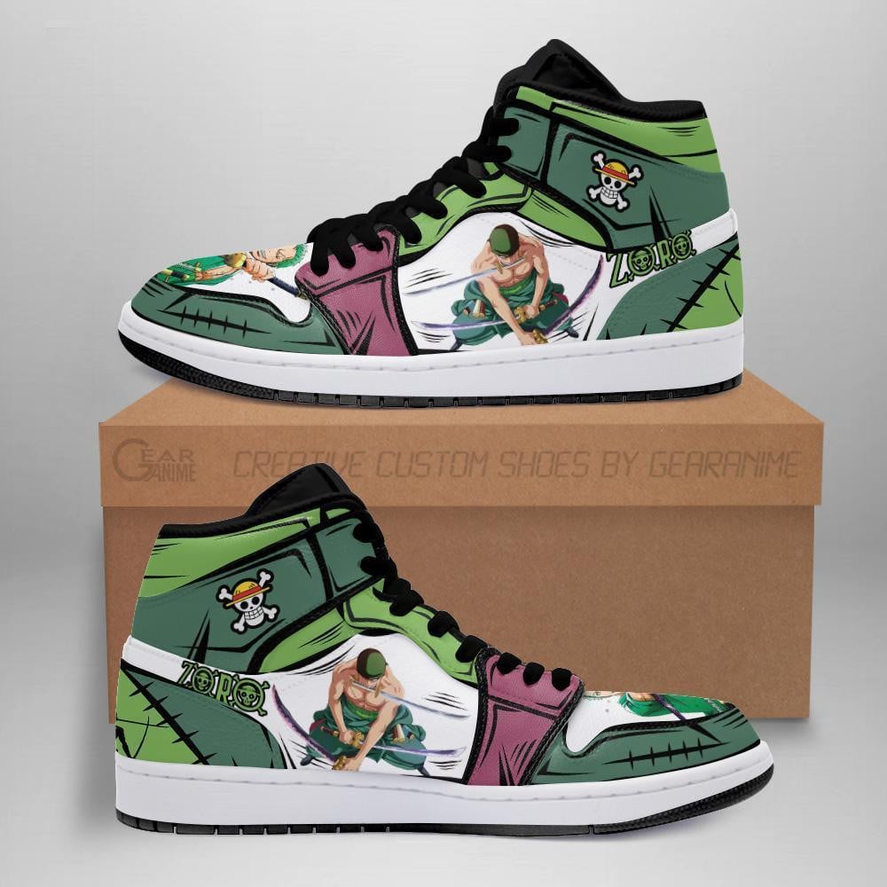 Ideafootwear Roronoa Zoro AJ1 High Sneakers Shoes For Men And Women