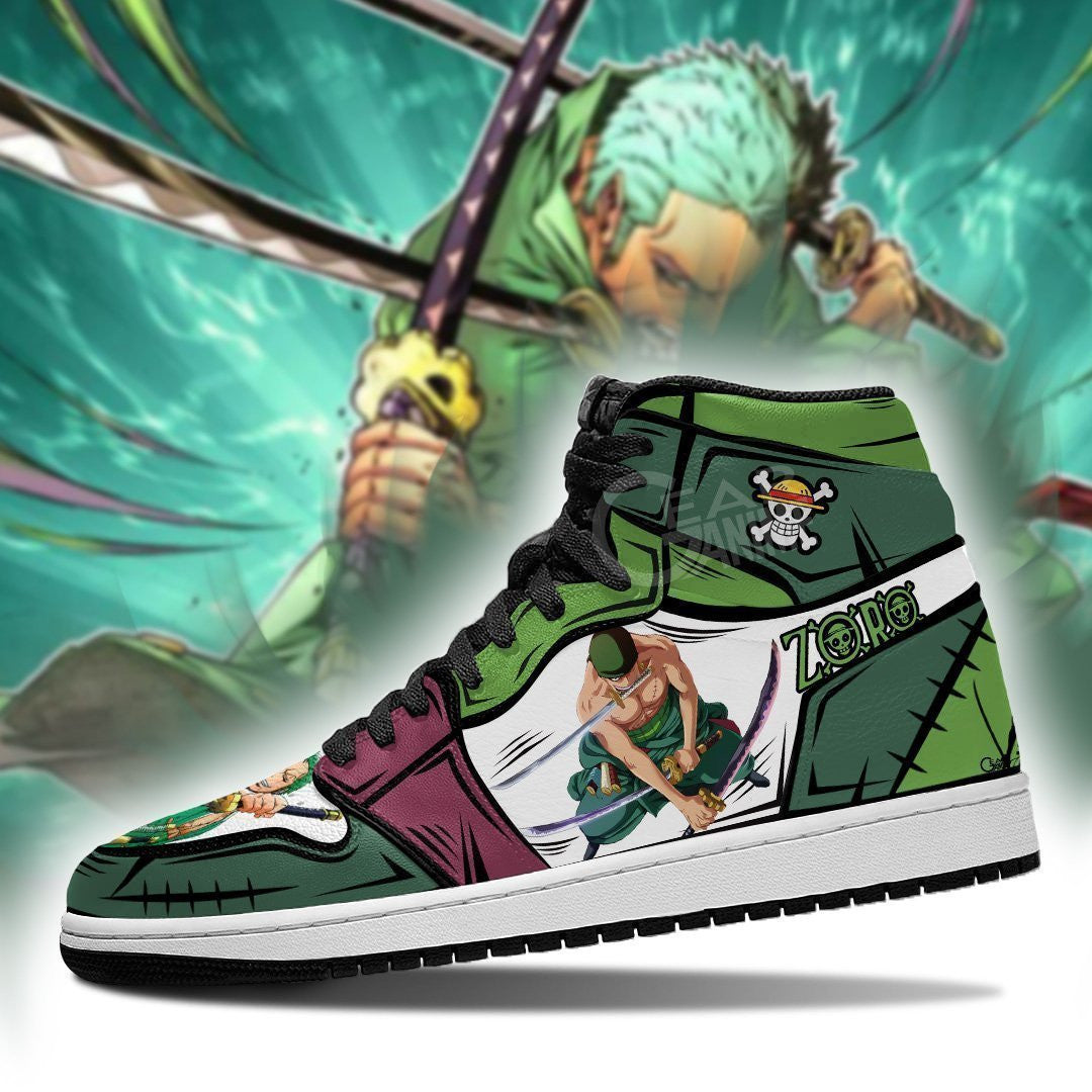 Ideafootwear Roronoa Zoro AJ1 High Sneakers Shoes For Men And Women