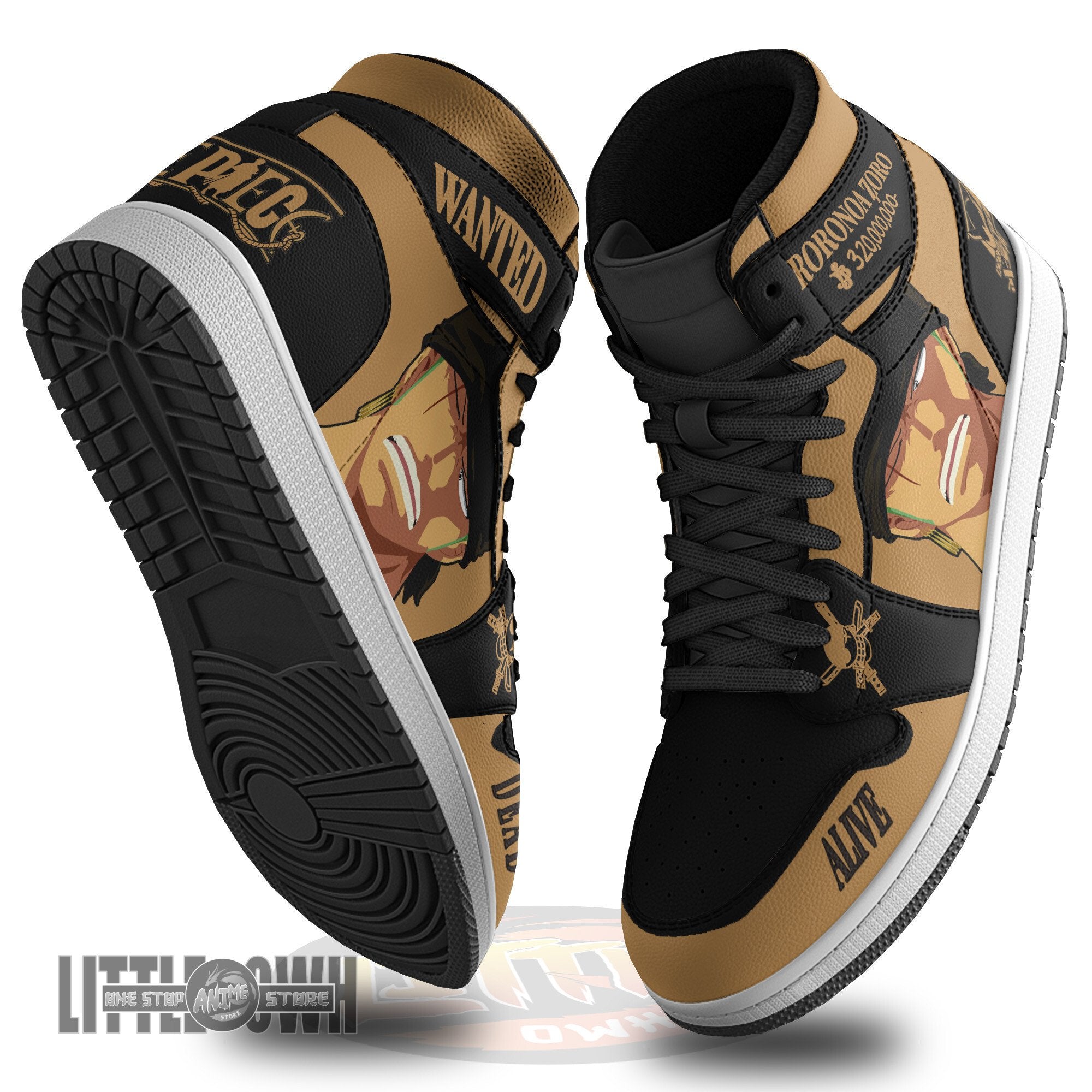 Ideafootwear Roronoa Zoro AJ1 High Sneakers Shoes For Men And Women