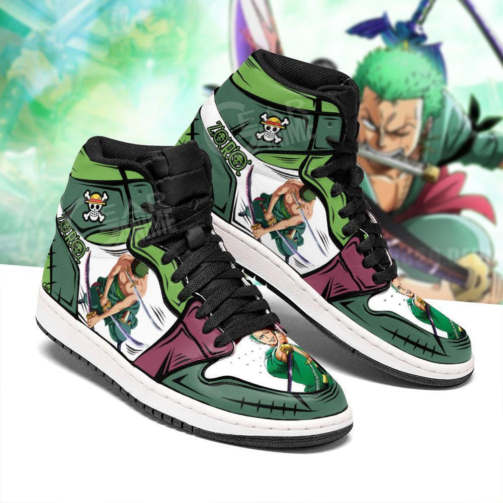 Ideafootwear Roronoa Zoro AJ1 High Sneakers Shoes For Men And Women