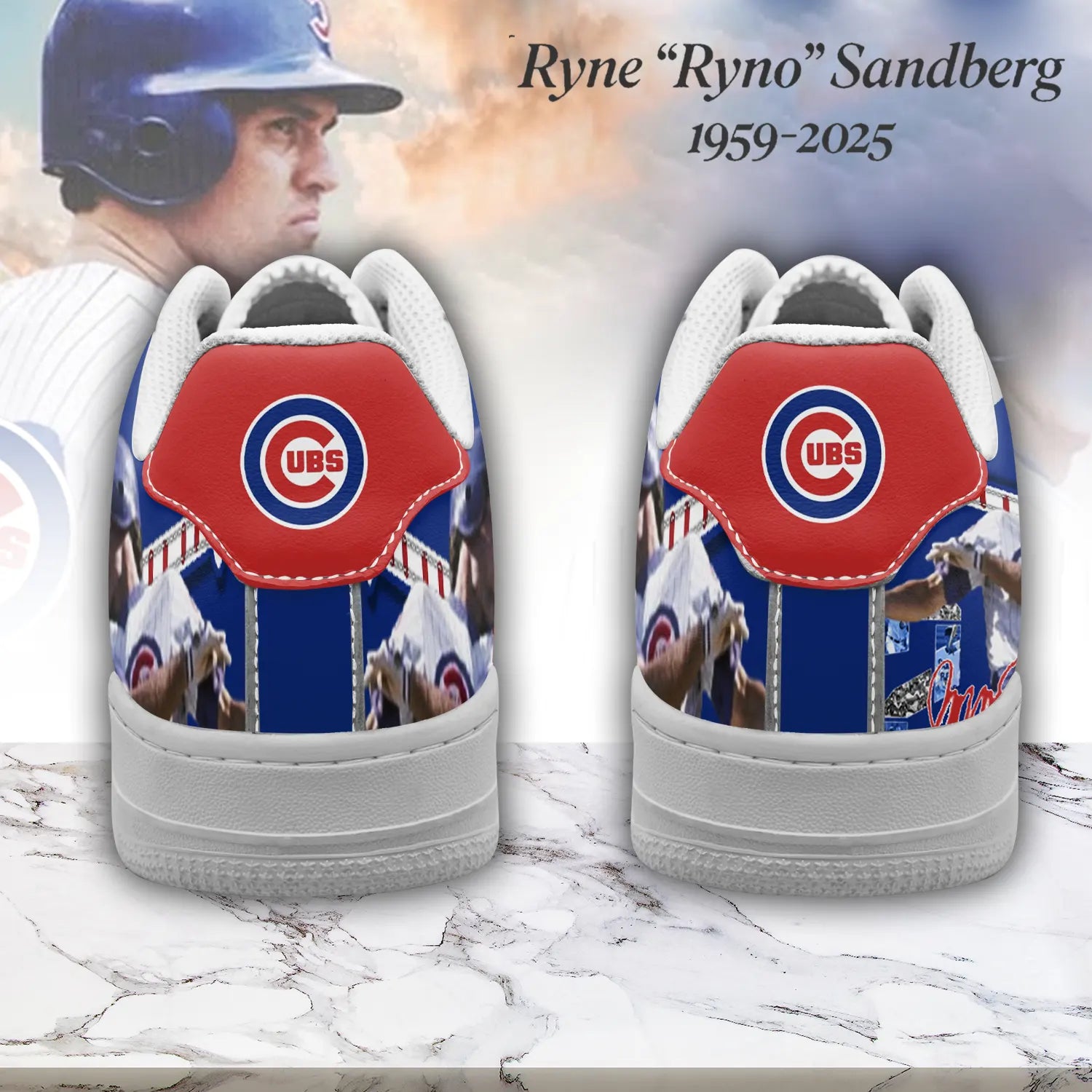 Ideafootwear Ryne Sandberg x Chicago Cubs Air Low-Top Sneakers Shoes For Men And Women 3