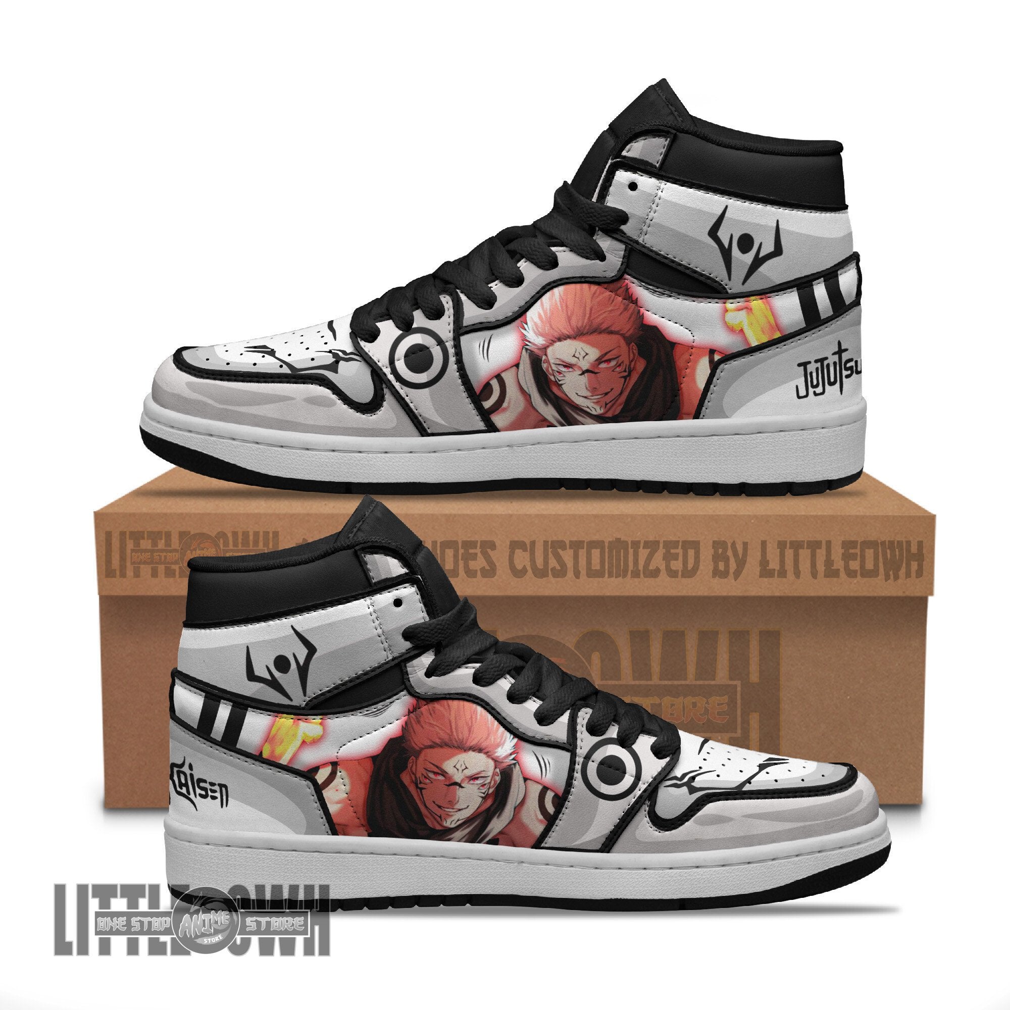 Ideafootwear Ryoumen Sukuna AJ1 High Sneakers Shoes For Men And Women