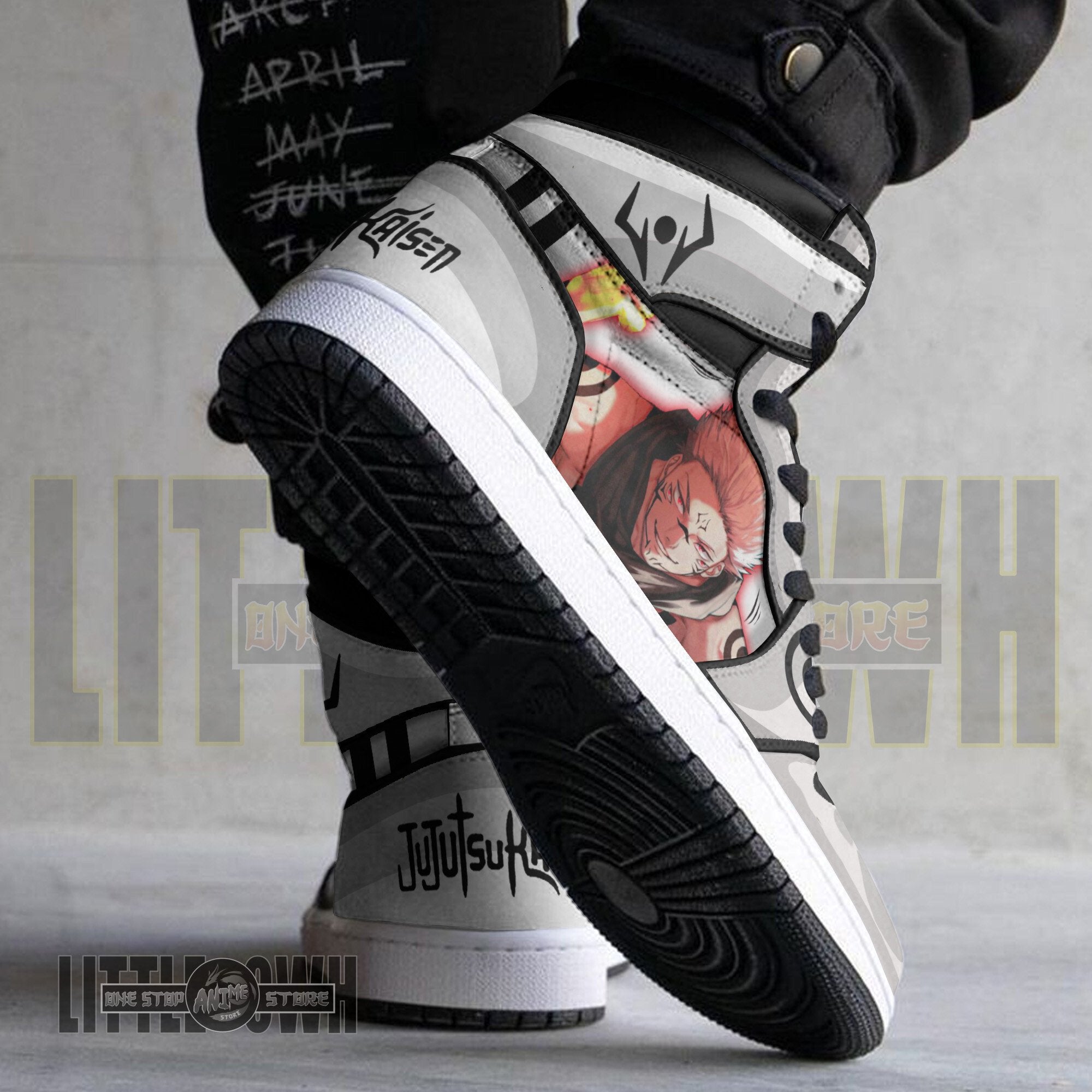 Ideafootwear Ryoumen Sukuna AJ1 High Sneakers Shoes For Men And Women