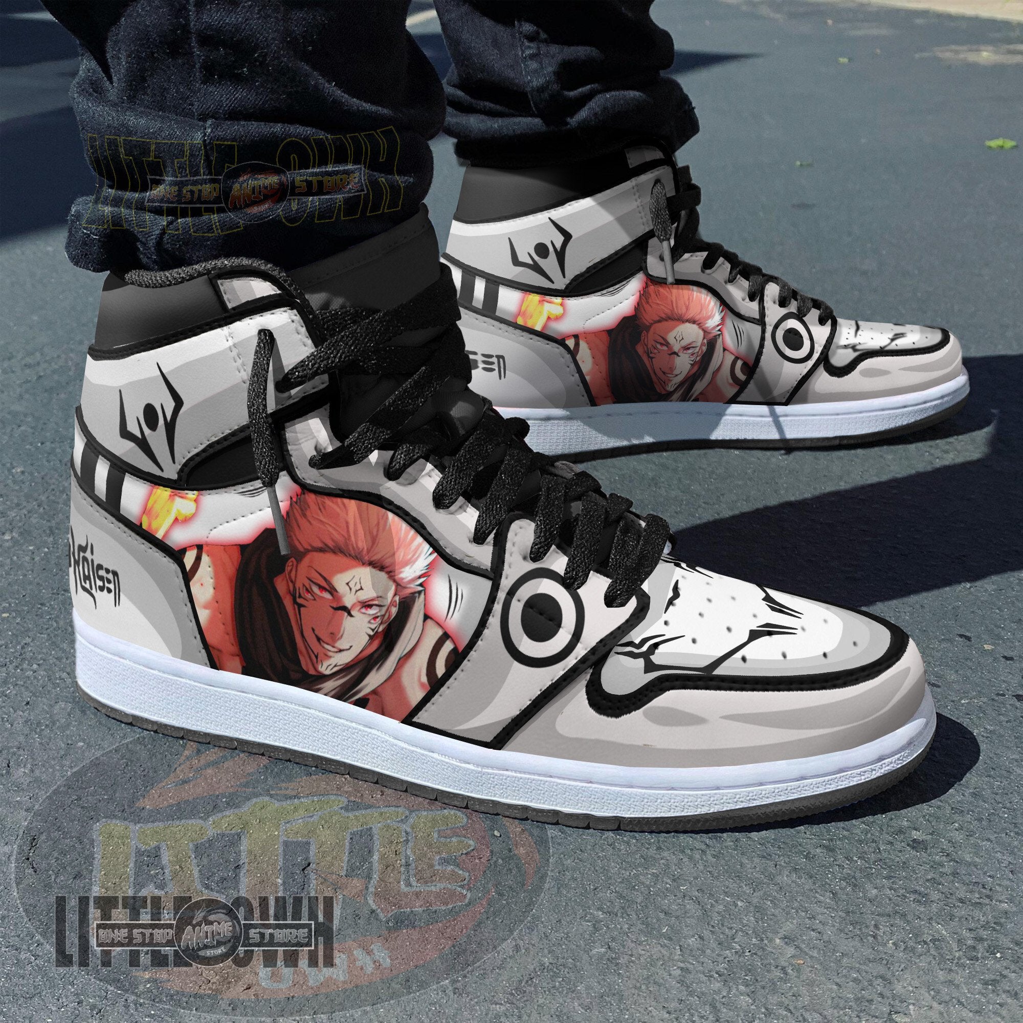 Ideafootwear Ryoumen Sukuna AJ1 High Sneakers Shoes For Men And Women