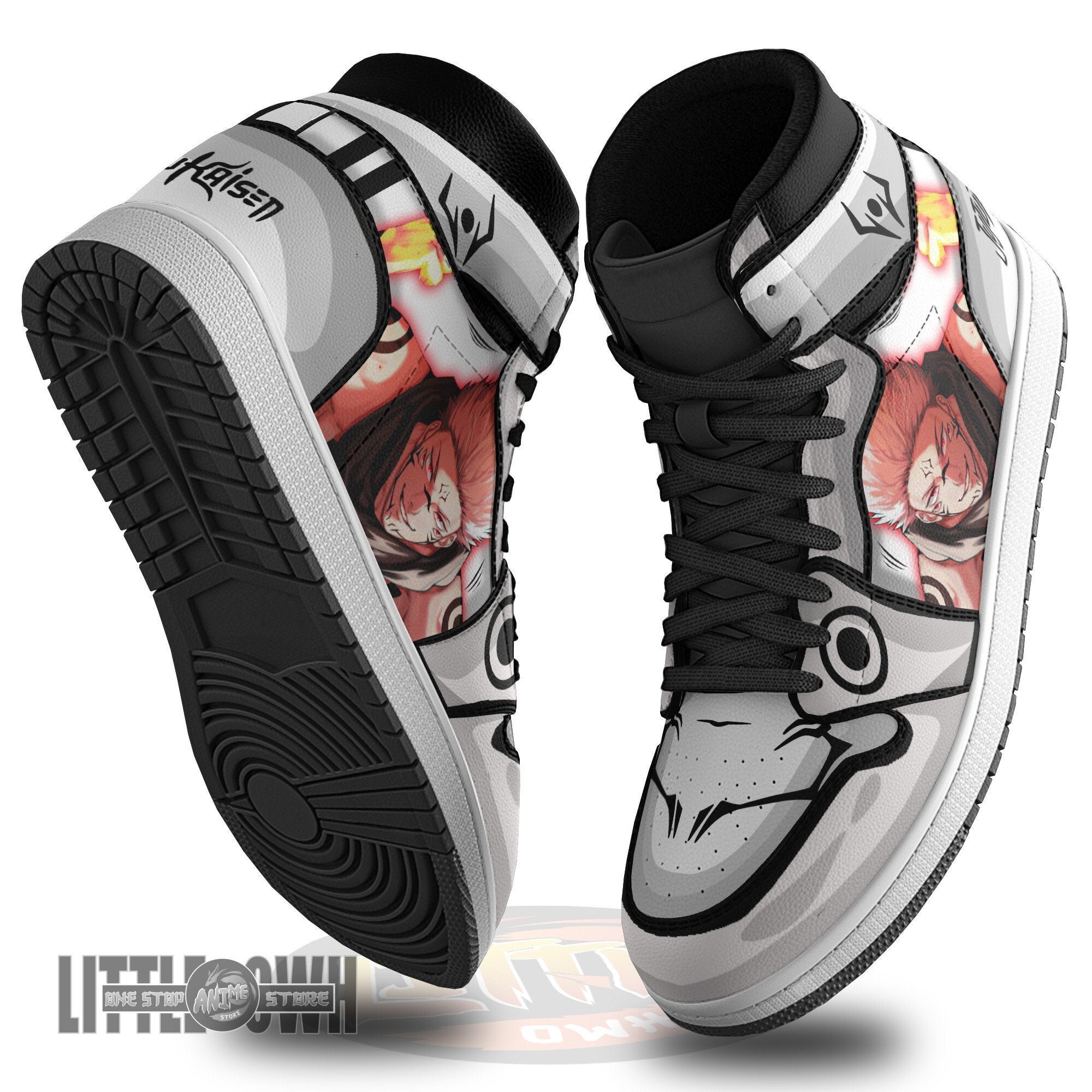 Ideafootwear Ryoumen Sukuna AJ1 High Sneakers Shoes For Men And Women