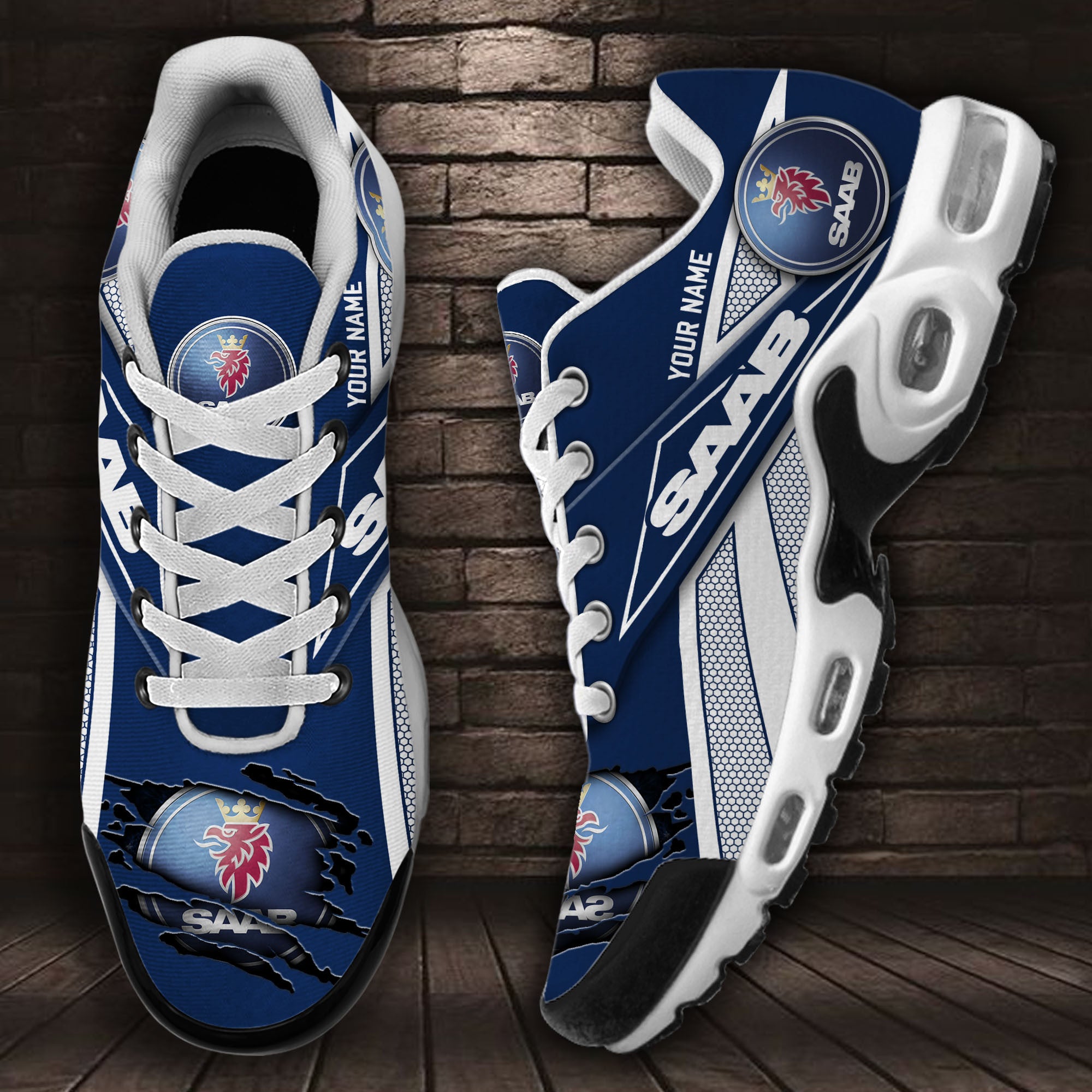 Ideafootwear Saab Automobile TN Shoes Sneakers For Men And Women