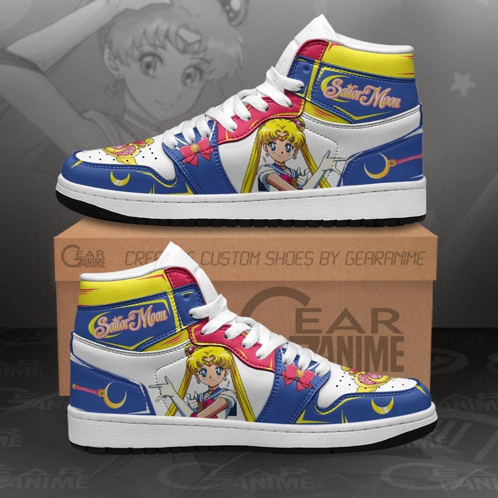 Ideafootwear Sailor Moon AJ1 High Sneakers Shoes For Men And Women