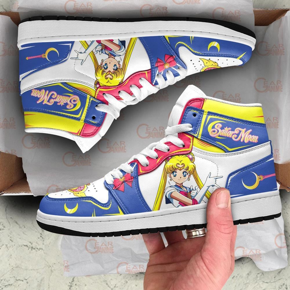 Ideafootwear Sailor Moon AJ1 High Sneakers Shoes For Men And Women