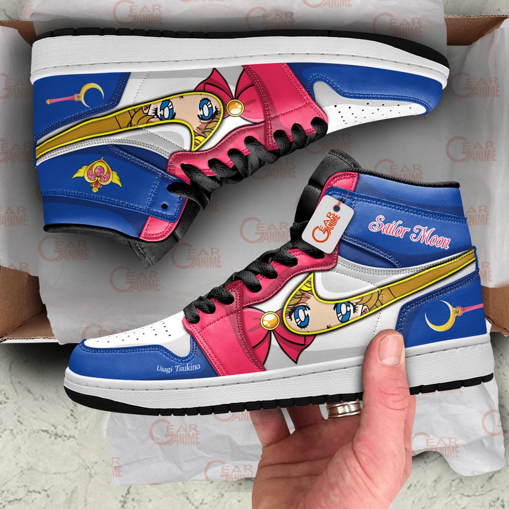 Ideafootwear Sailor Moon AJ1 High Sneakers Shoes For Men And Women